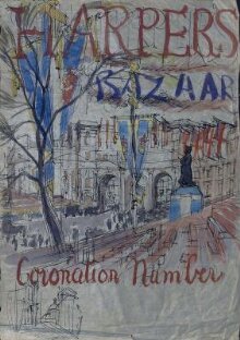 Design for cover of 'Harper's Bazaar, Coronation number' thumbnail 1