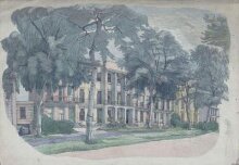 View of Regency terrace with large trees in front thumbnail 1
