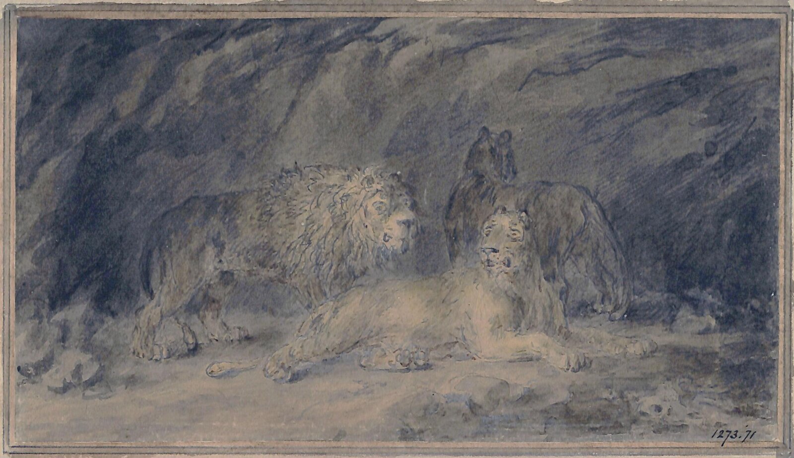 Lion and lionesses, Gilpin, late 18th century