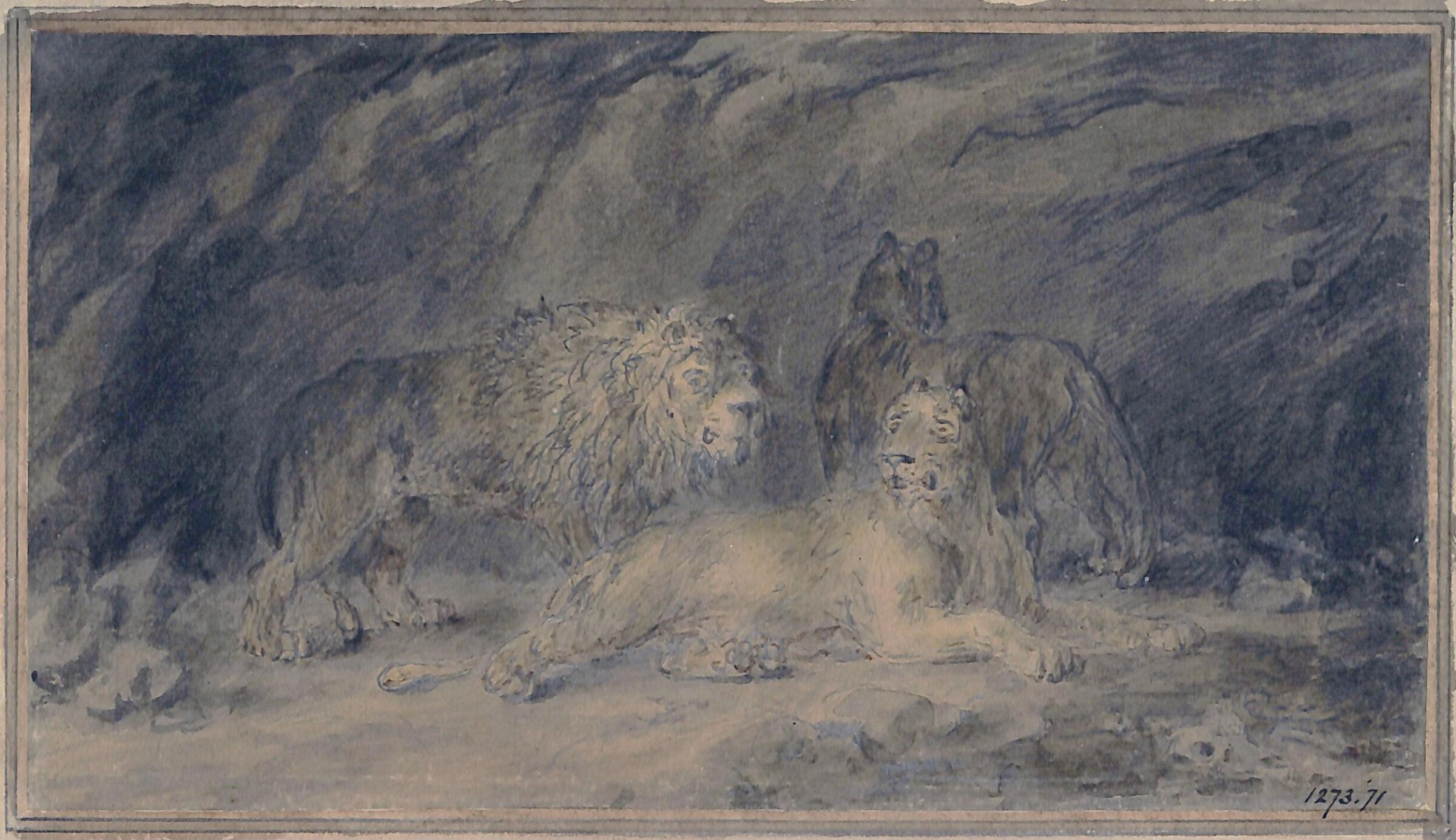 Lion and lionesses, Gilpin, late 18th century