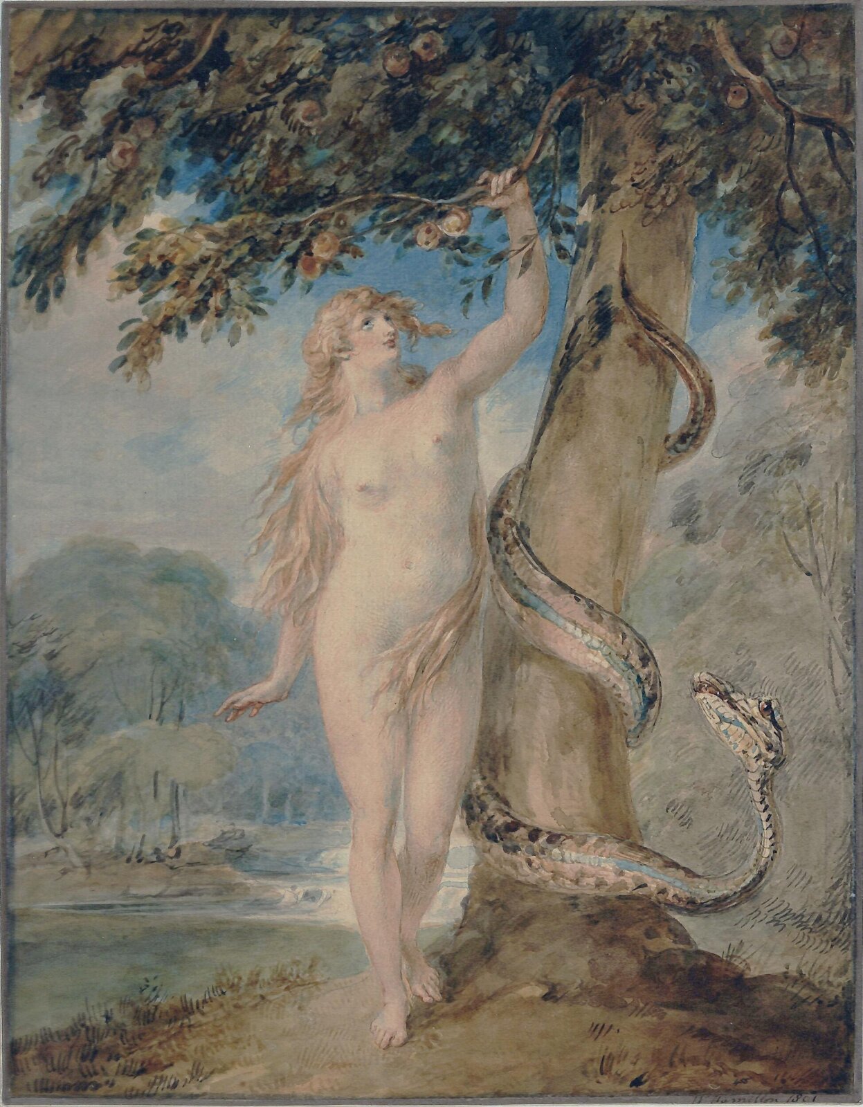 Eve and the Serpent, William Hamilton, 1801