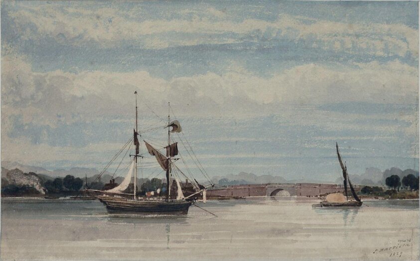 The River Orwell, and the bridge near Ipswich (1829) by Florence Harrison
