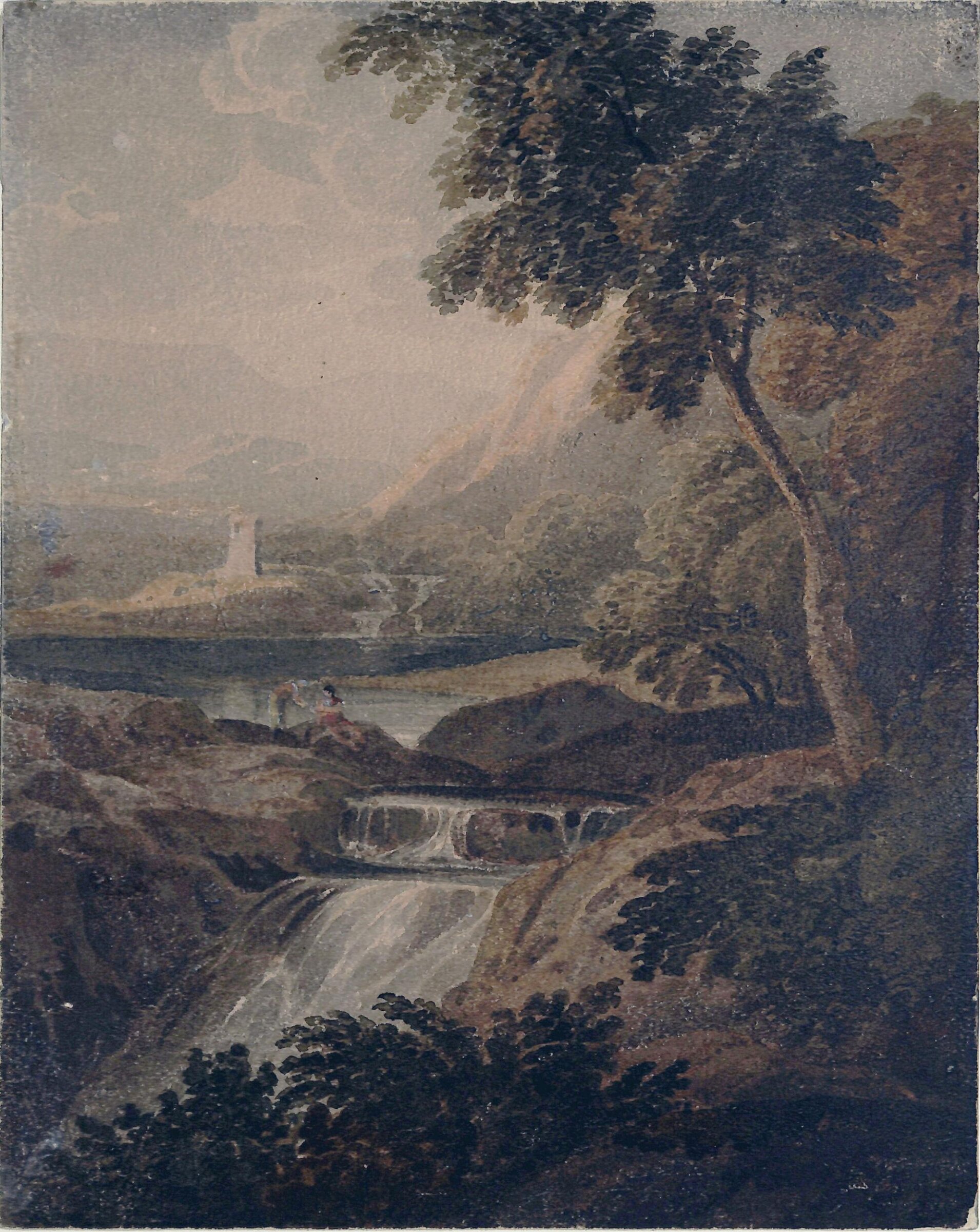 Mountainous Landscape, with Cascade, William Havell, ca. 1800-50