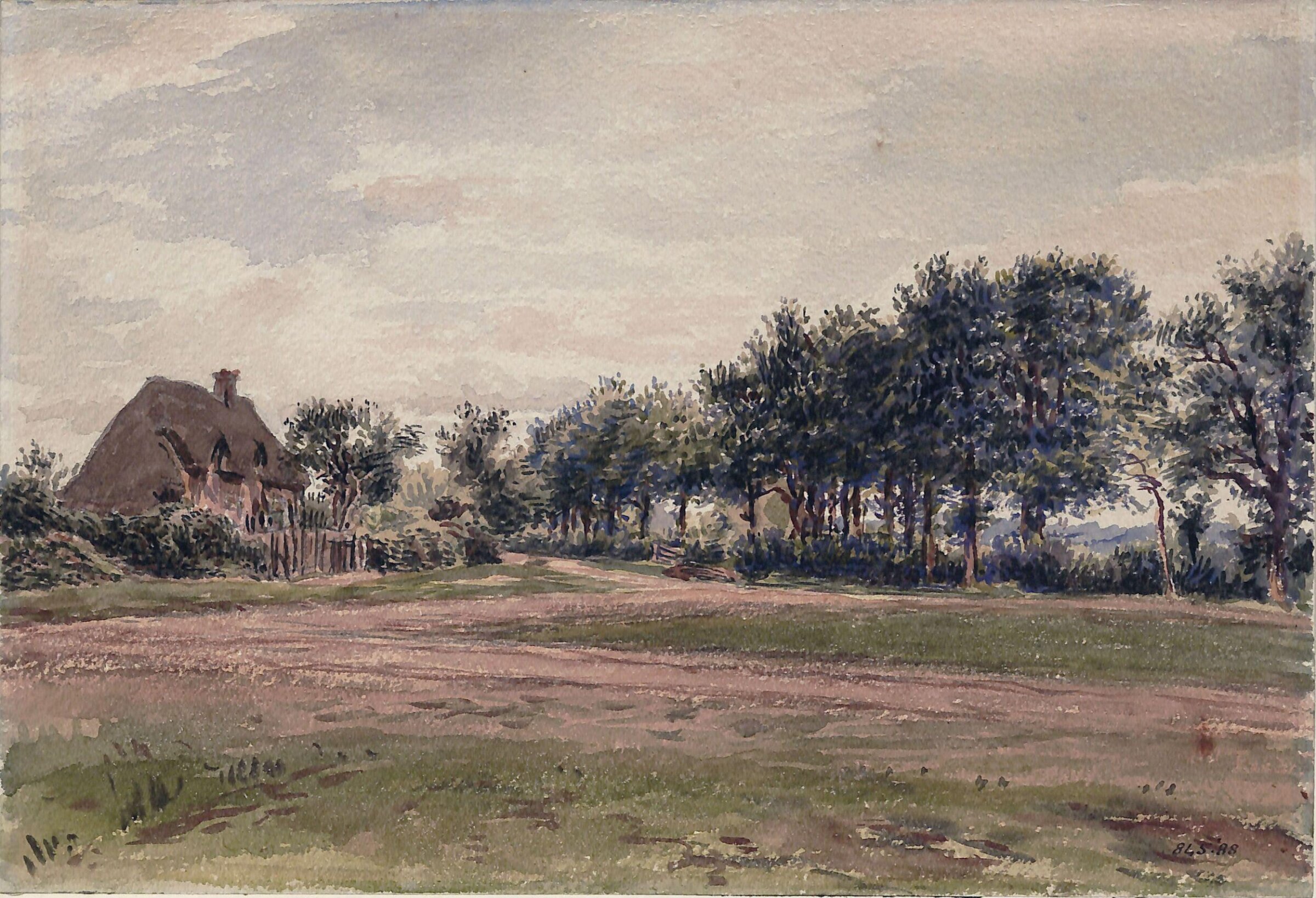 Landscape with cottages, William Henry Hunt, ca. 1810-60