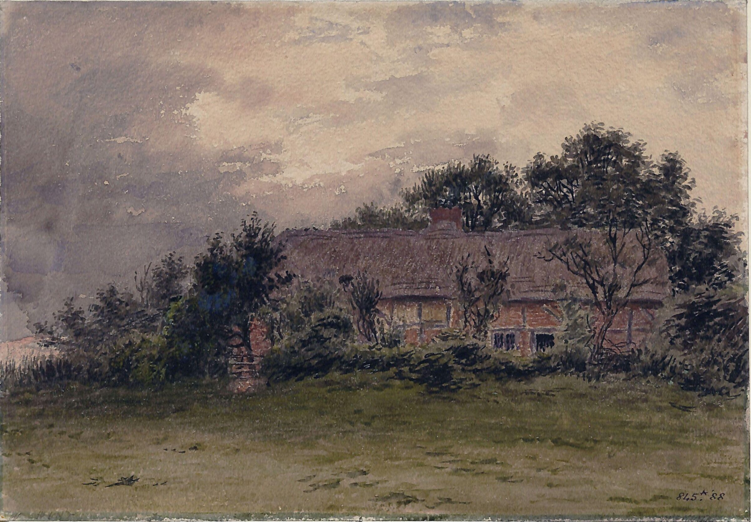 Landscape with cottages, William Henry Hunt, ca. 1810-60