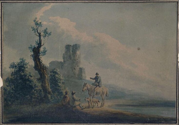 Landscape with ruined castle and figures top image