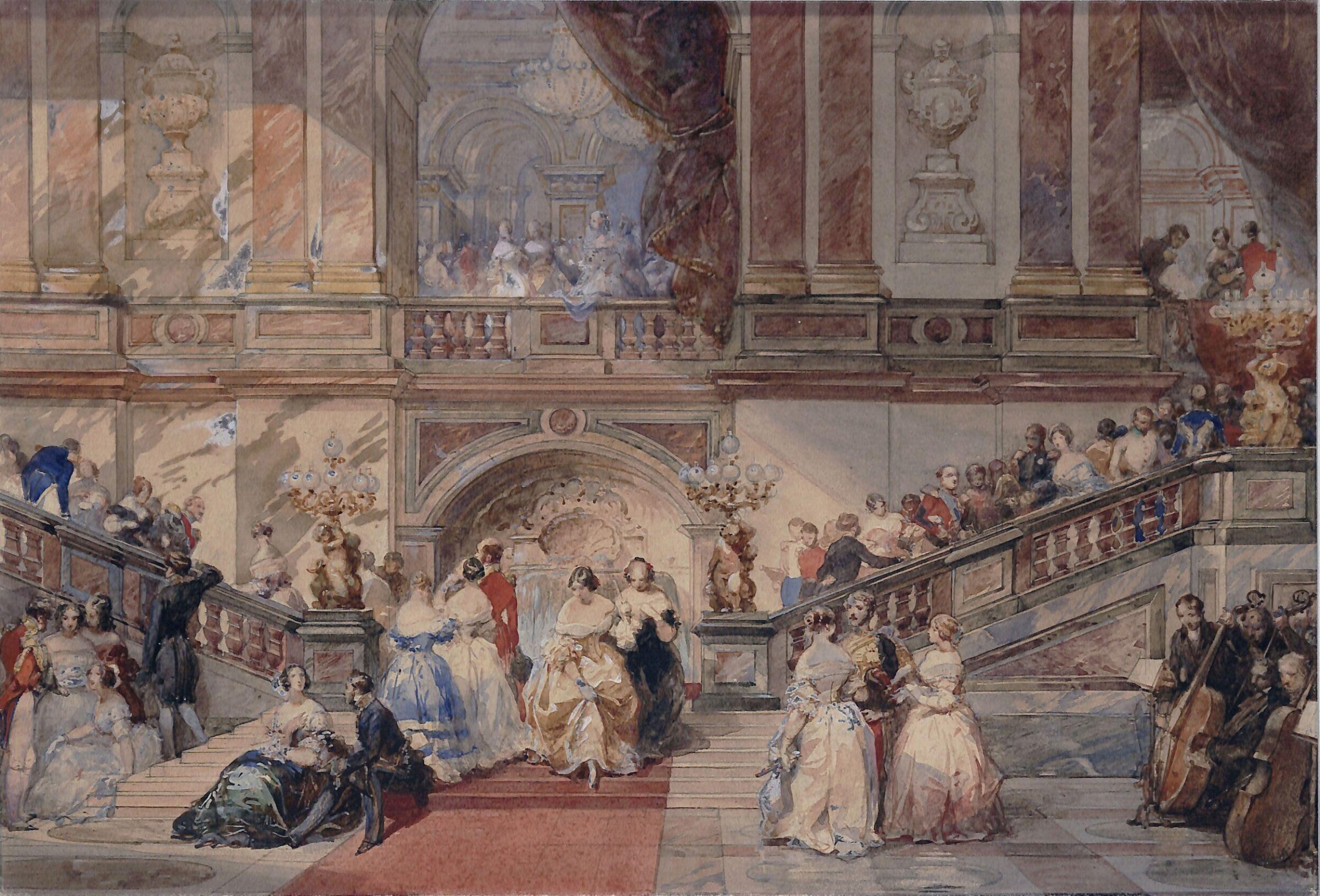 Ball at the Hotel de Ville, Paris, Eugene Lami, mid 19th century