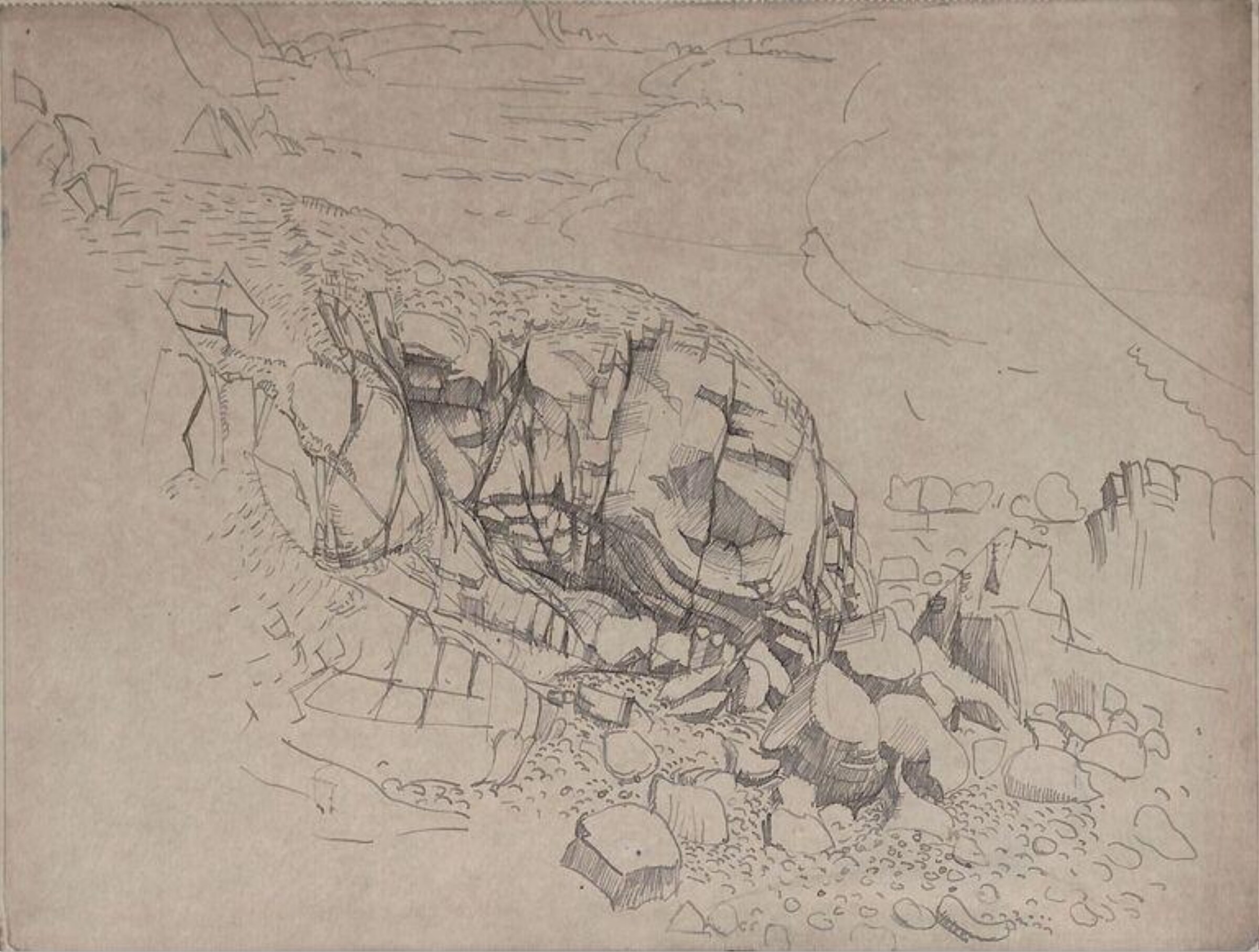 Landscape with rocks, Henry Lamb