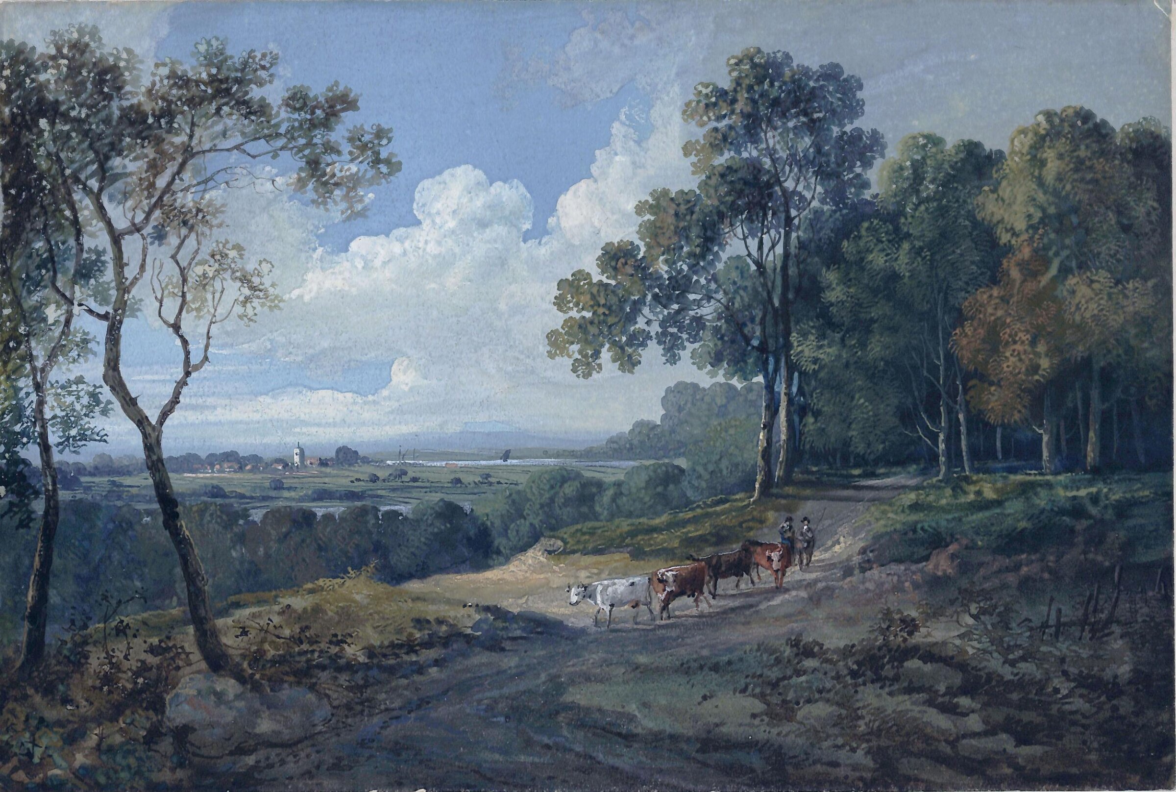 Landscape with cattle, John Laporte, ca. 1800