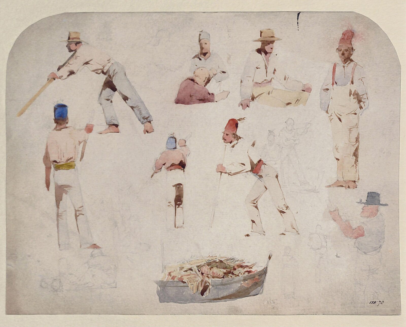Venetian boatman, John Frederick Lewis, ca. 1840-50