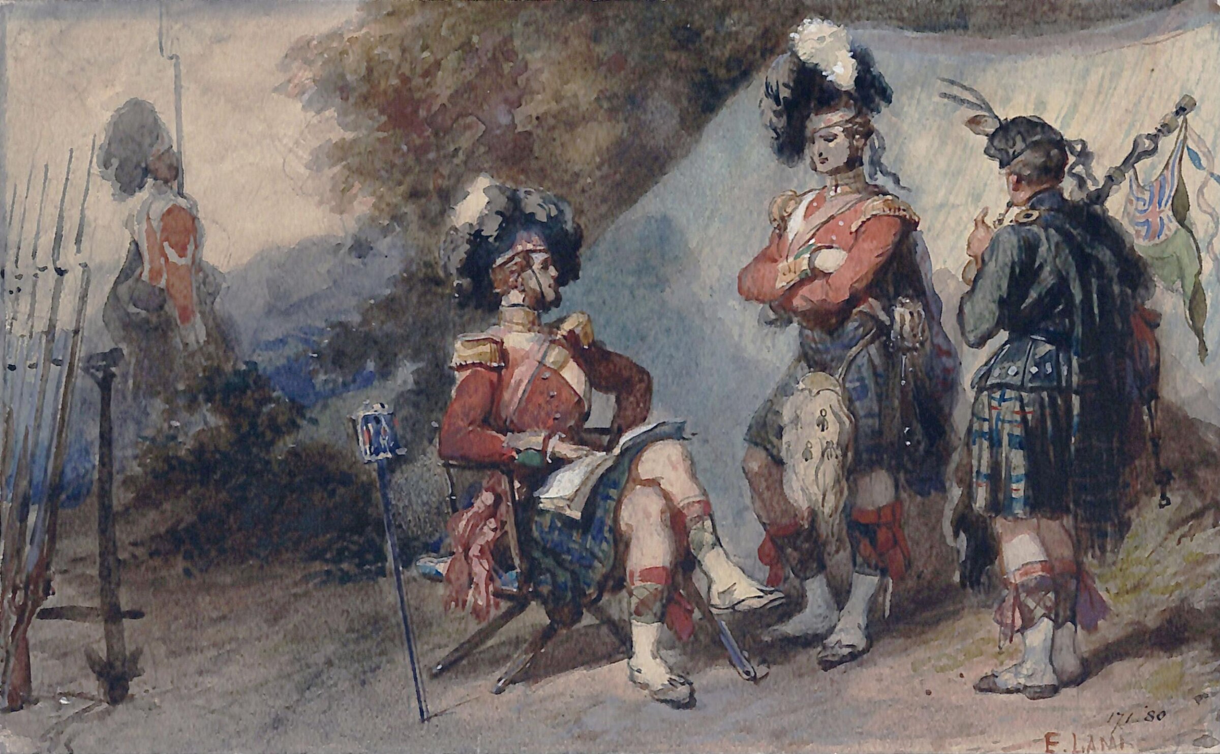 Officers at Cobham Camp, 1854, Lami, ca. 1854