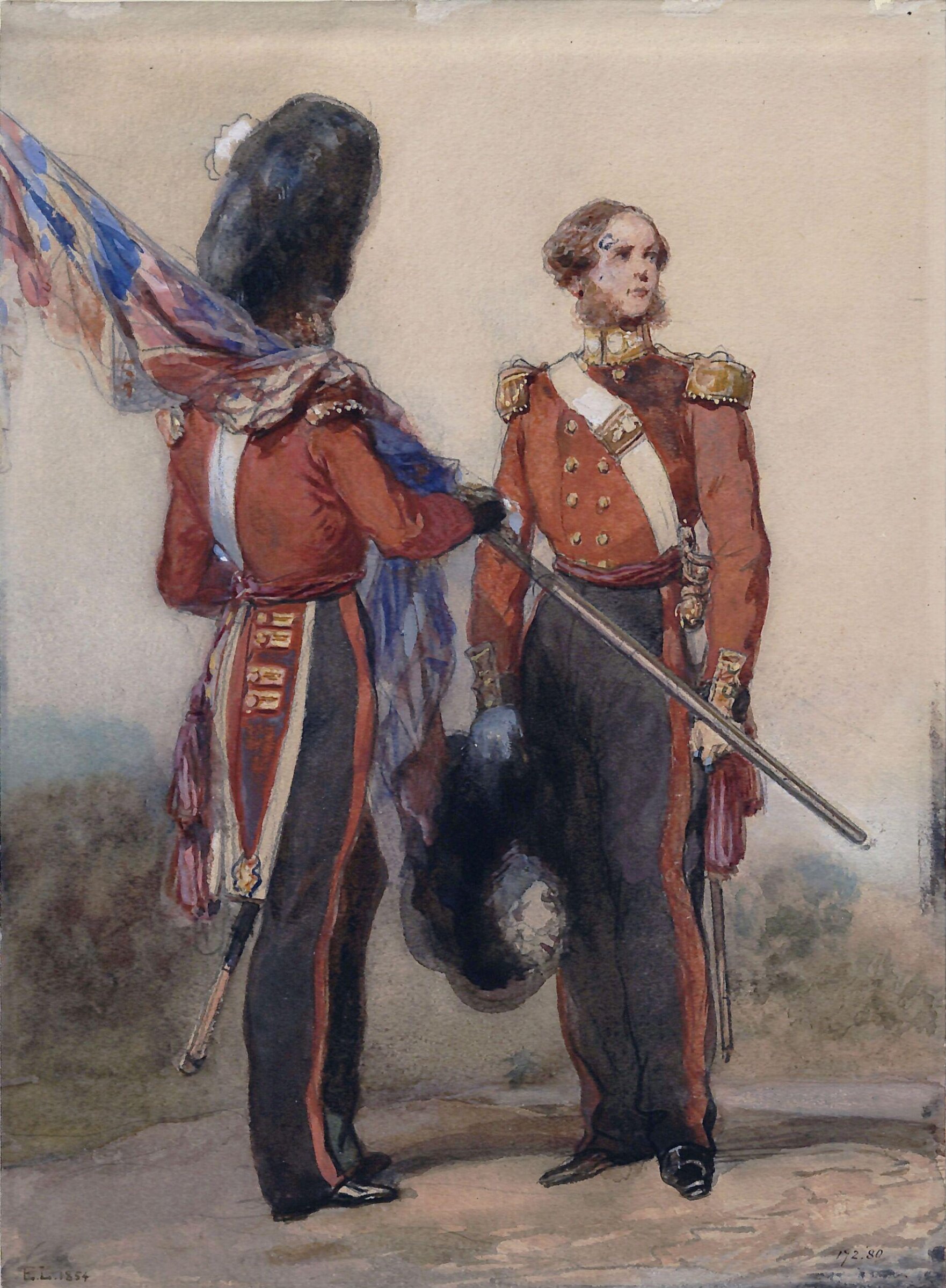 Officers at Cobham Camp, Lami, ca. 1854