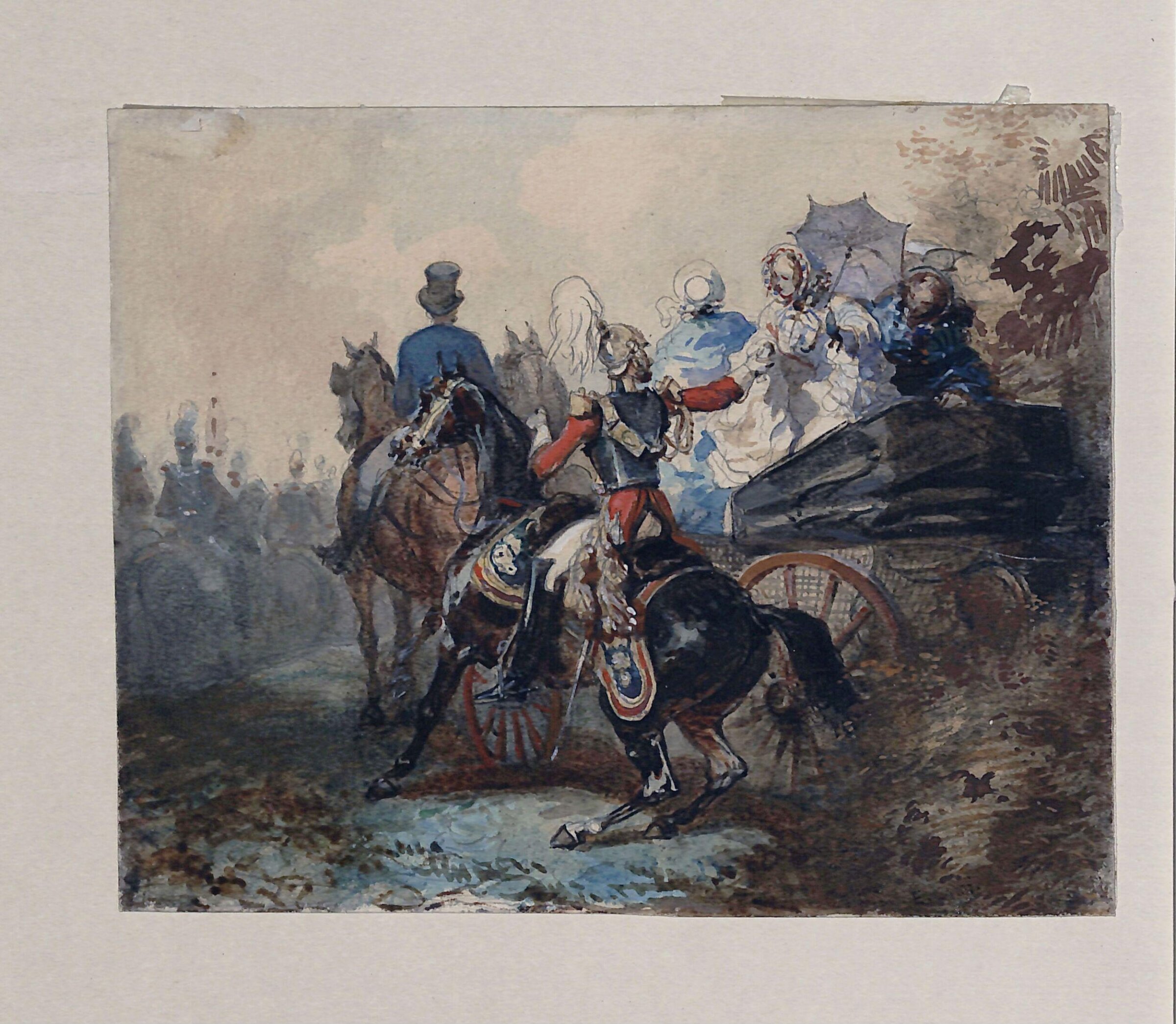 Life Guards at a Review in Windsor Park, Lami, ca. mid 19th century