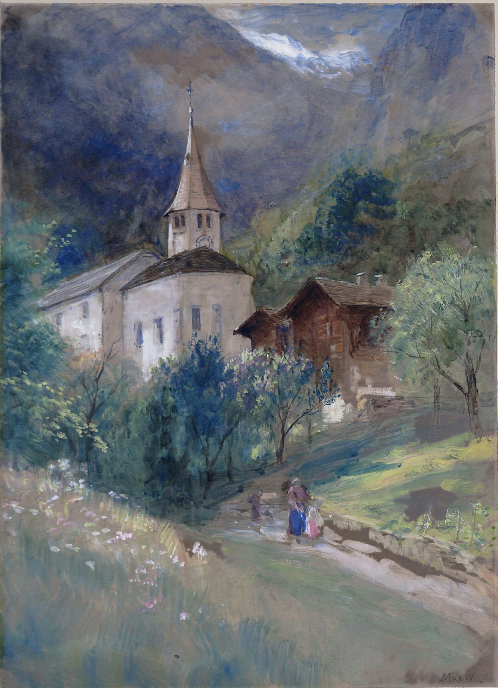 Road to the Village, Furka Pass, Switzerland, John MacWhirter, late 19th century