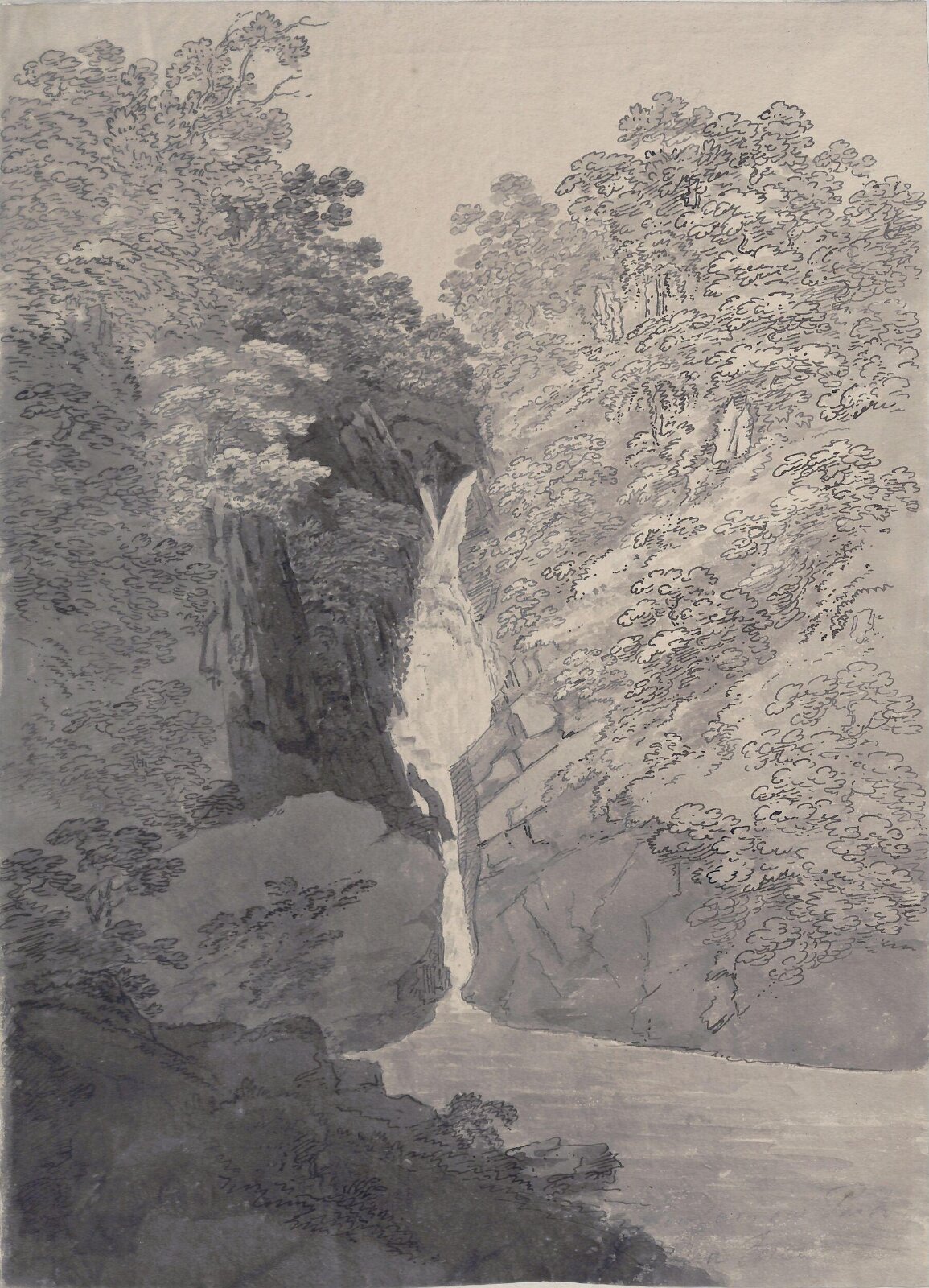 Aira Force beside Ullswater, Cumberland, Christopher Machell, 3 July 1789