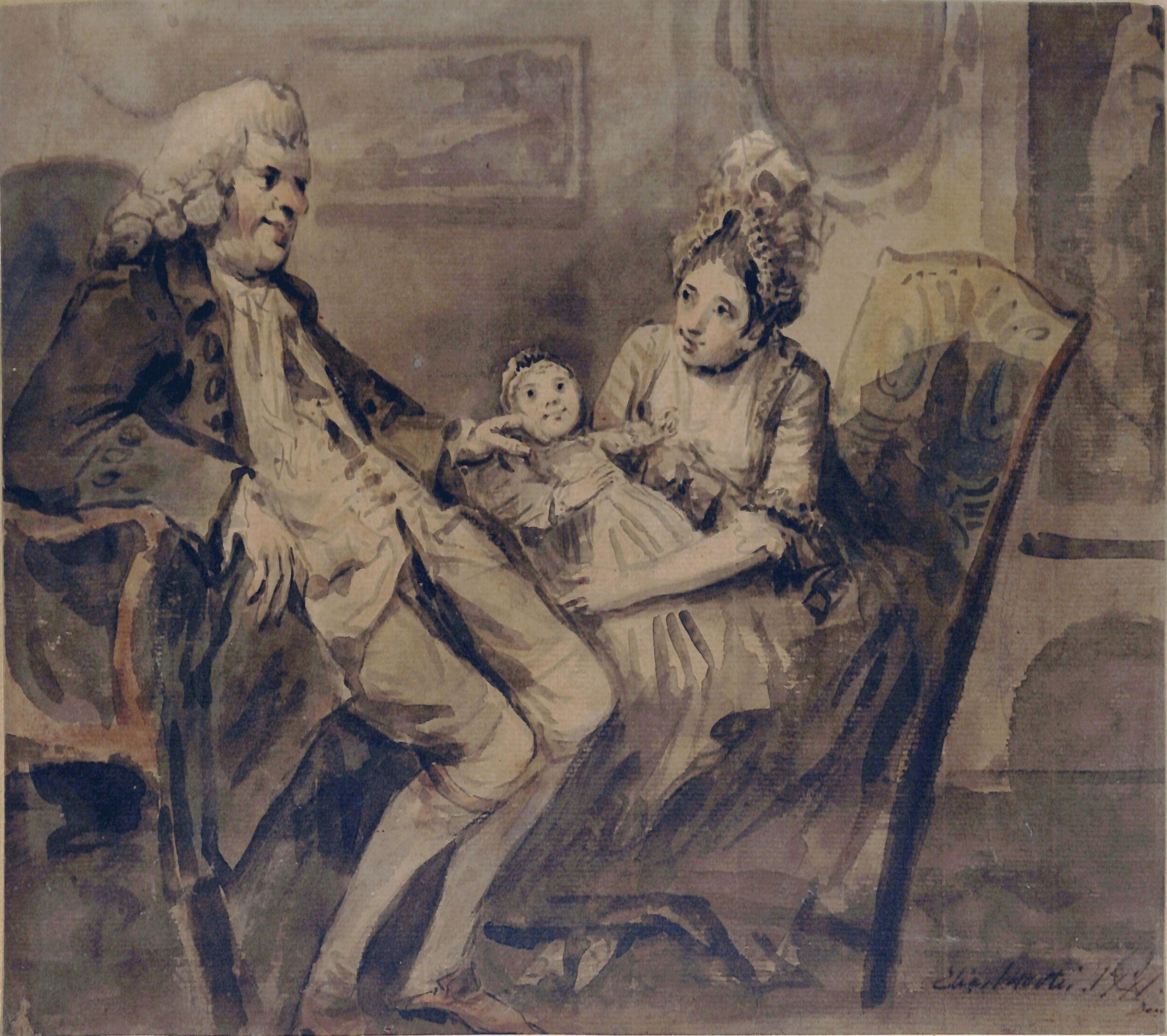 Interior with family group, Elias Martin, 1771