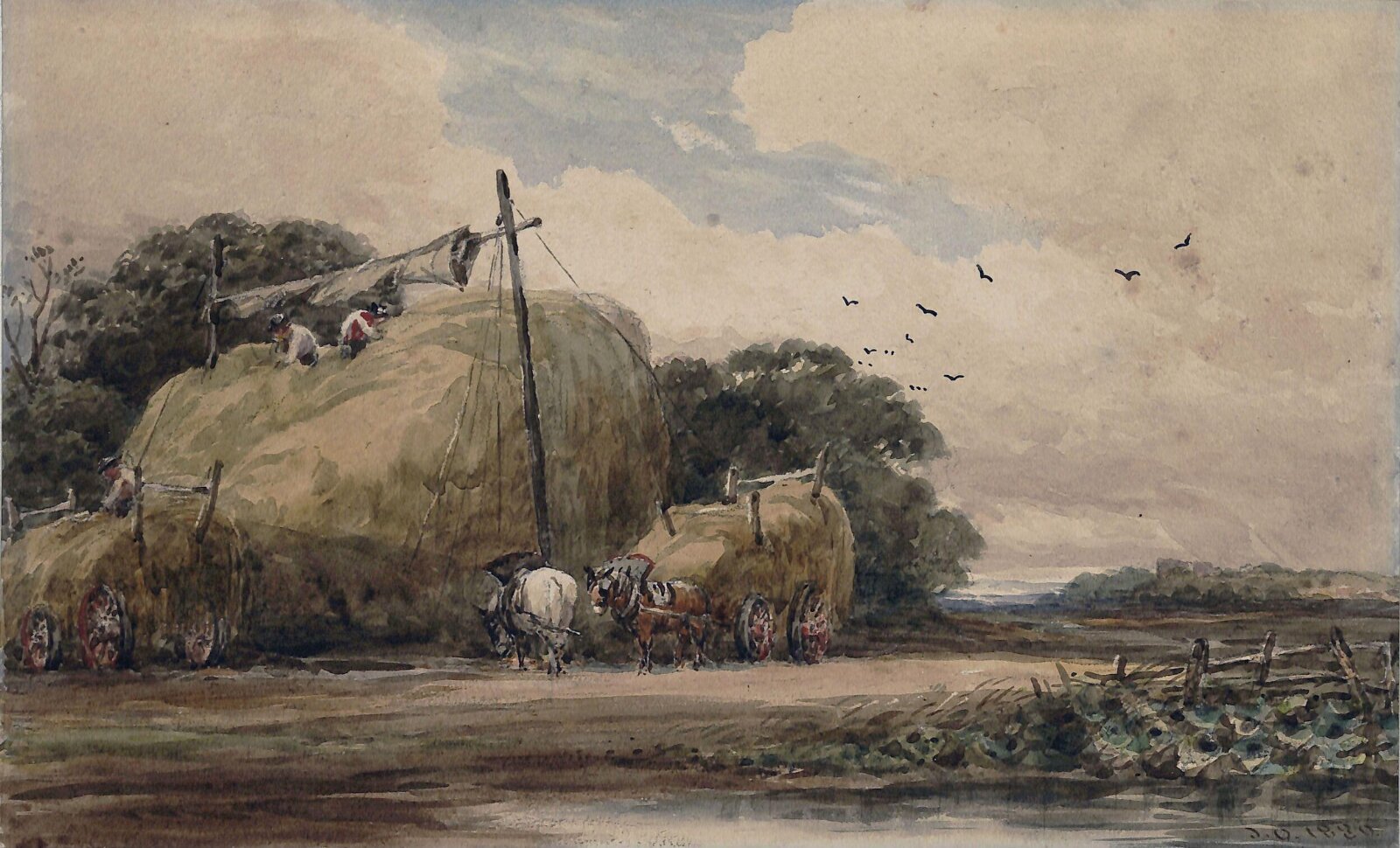 Landscape with Haystack, James Orrock, 1880