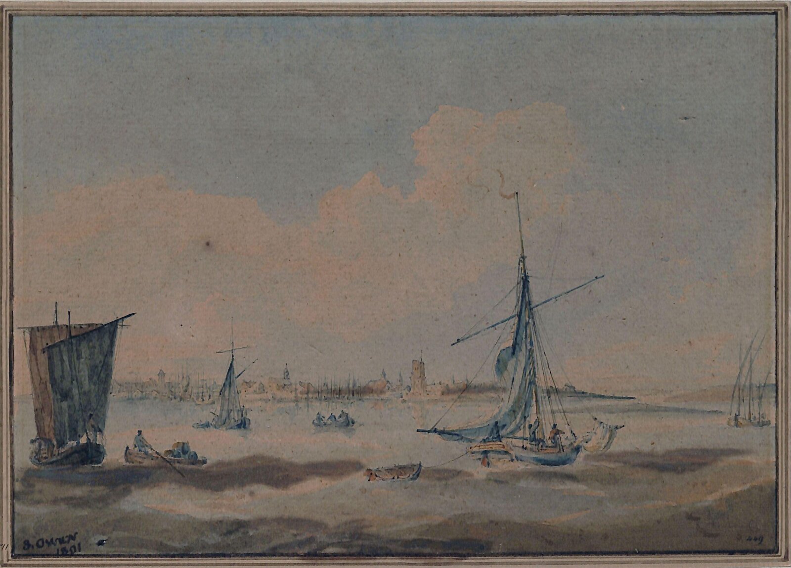 On the Thames, Samuel Owen, 1801