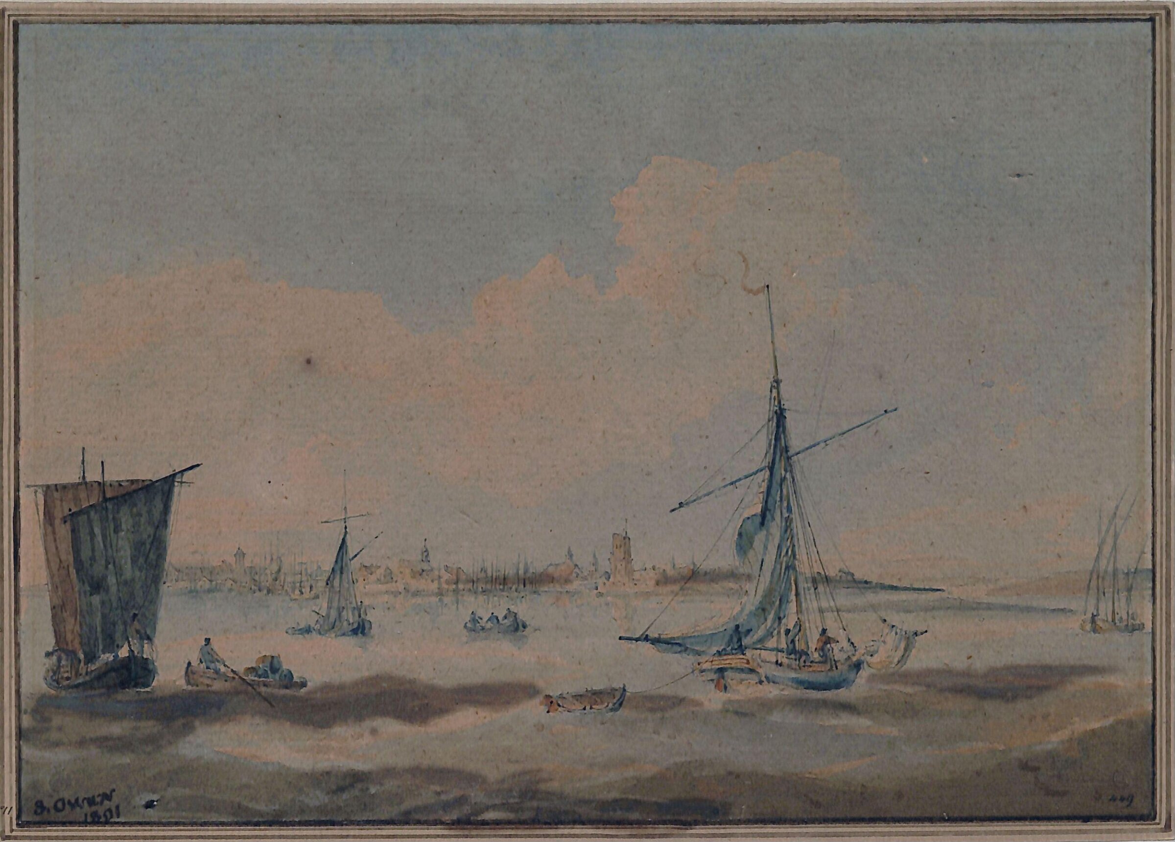 On the Thames, Samuel Owen, 1801