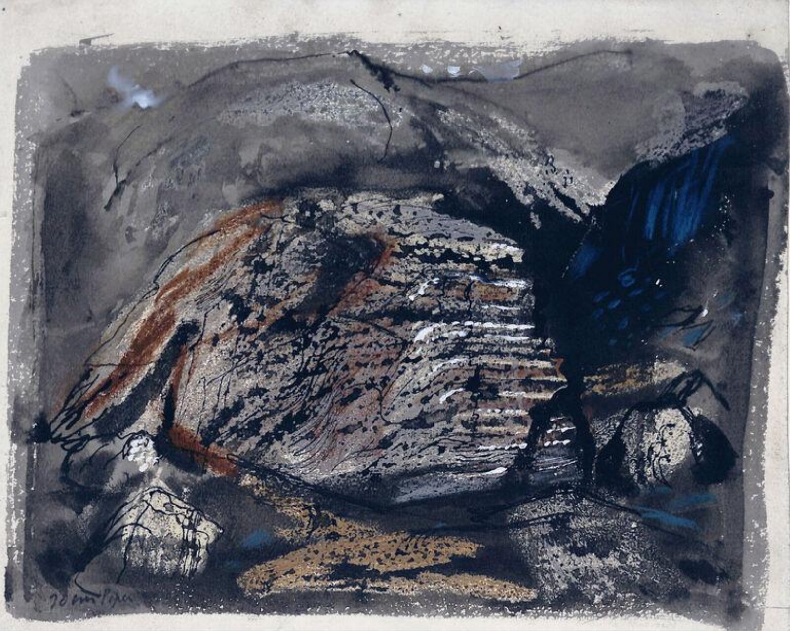 Rock below Llyn Naddroedd I, John Piper, 1949