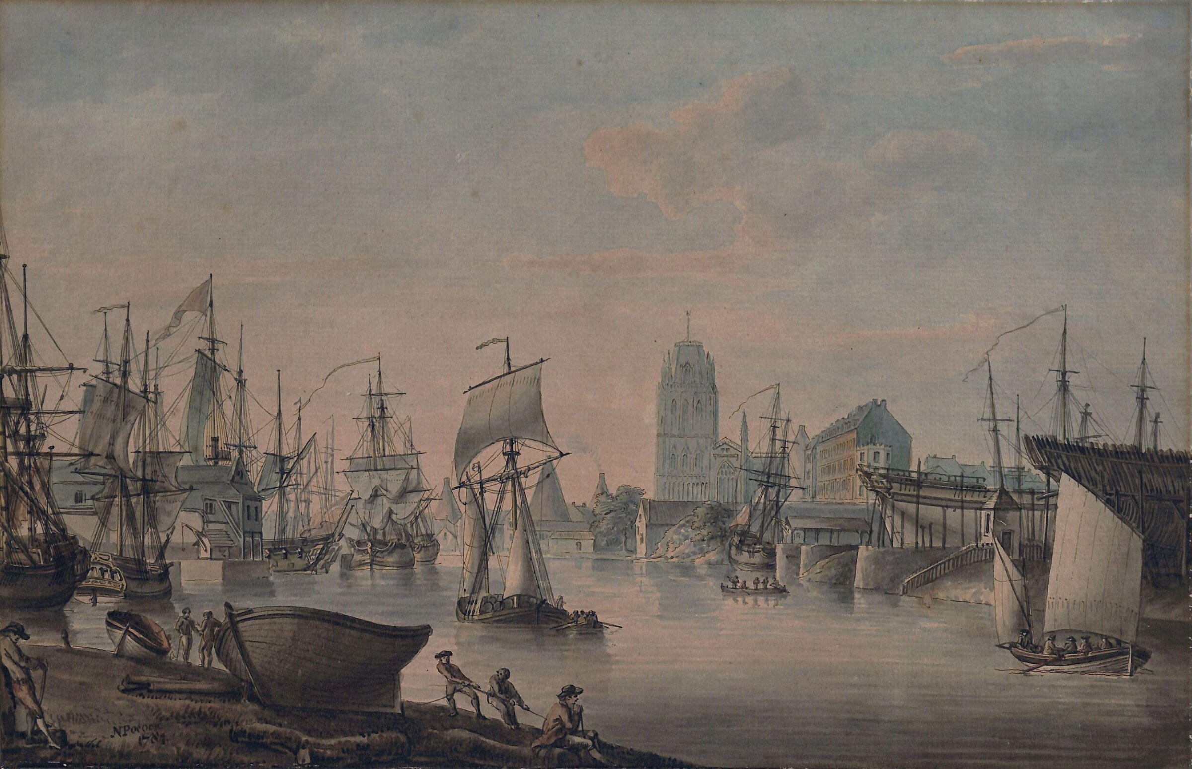 View of Bristol, Nicholas Pocock, 1784
