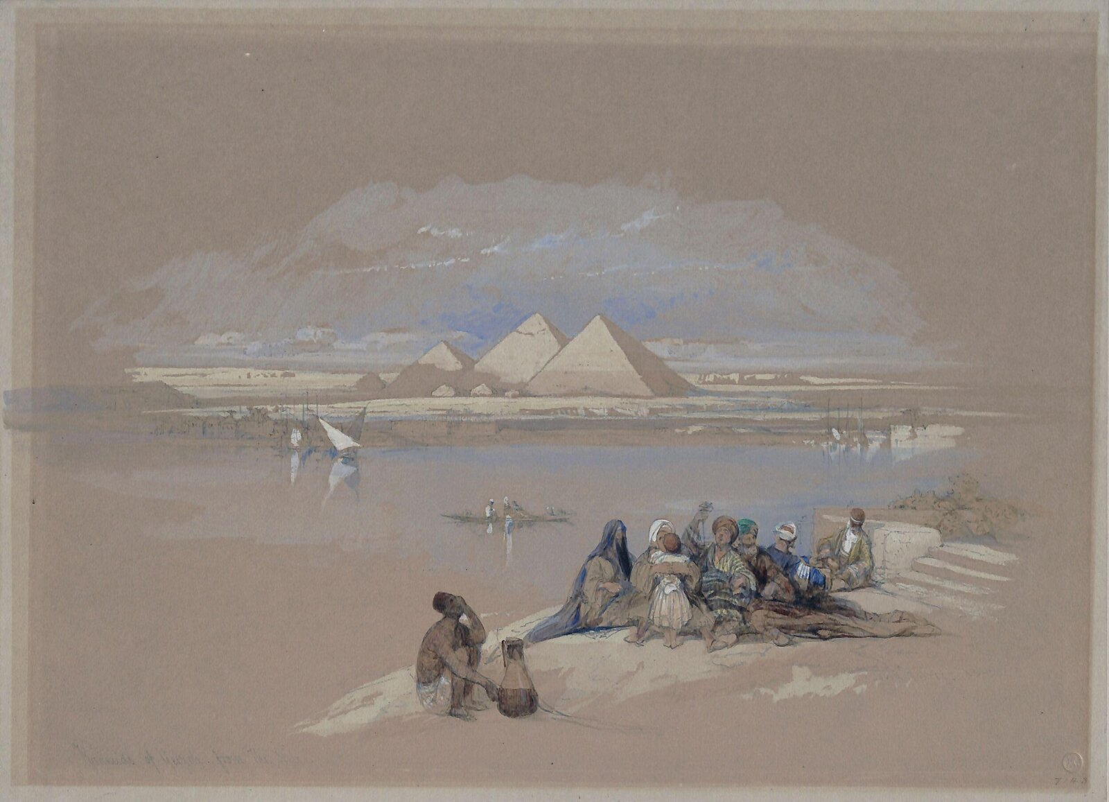 Pyramids of Gizeh from Old Cairo, Дэвид Робертс, 1845