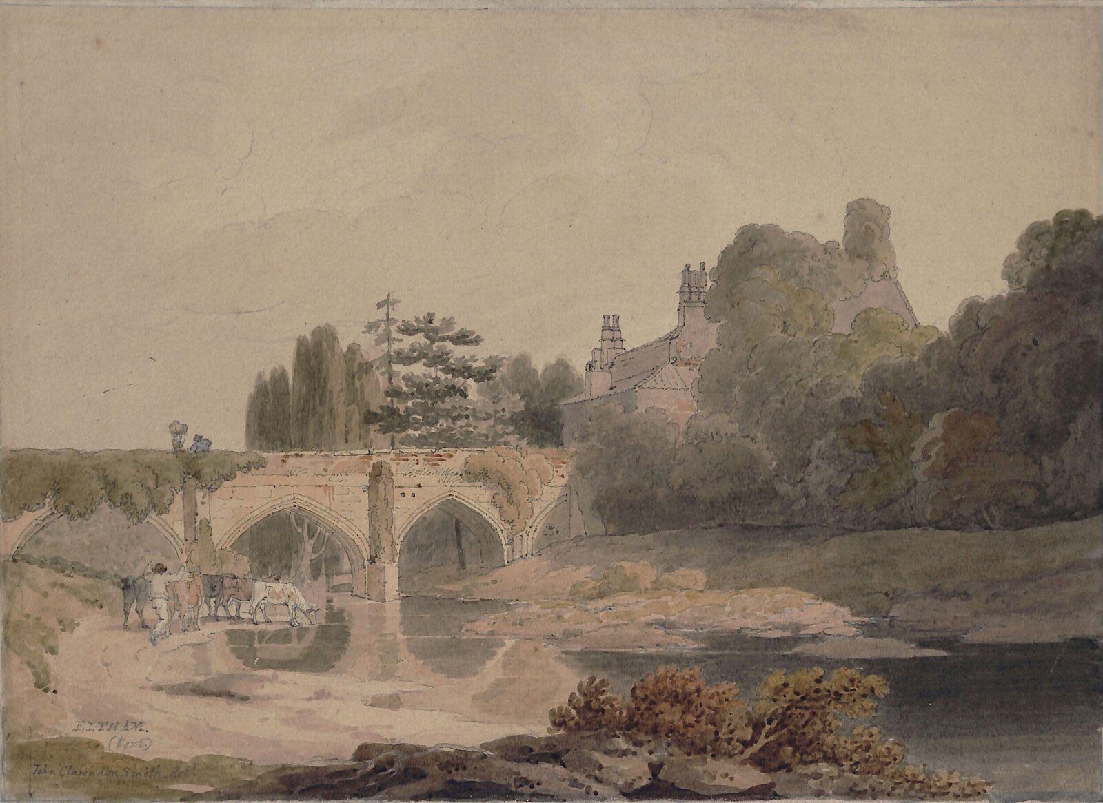 Eltham bridge, Kent, Joseph Clarendon Smith, ca. 1796-1810