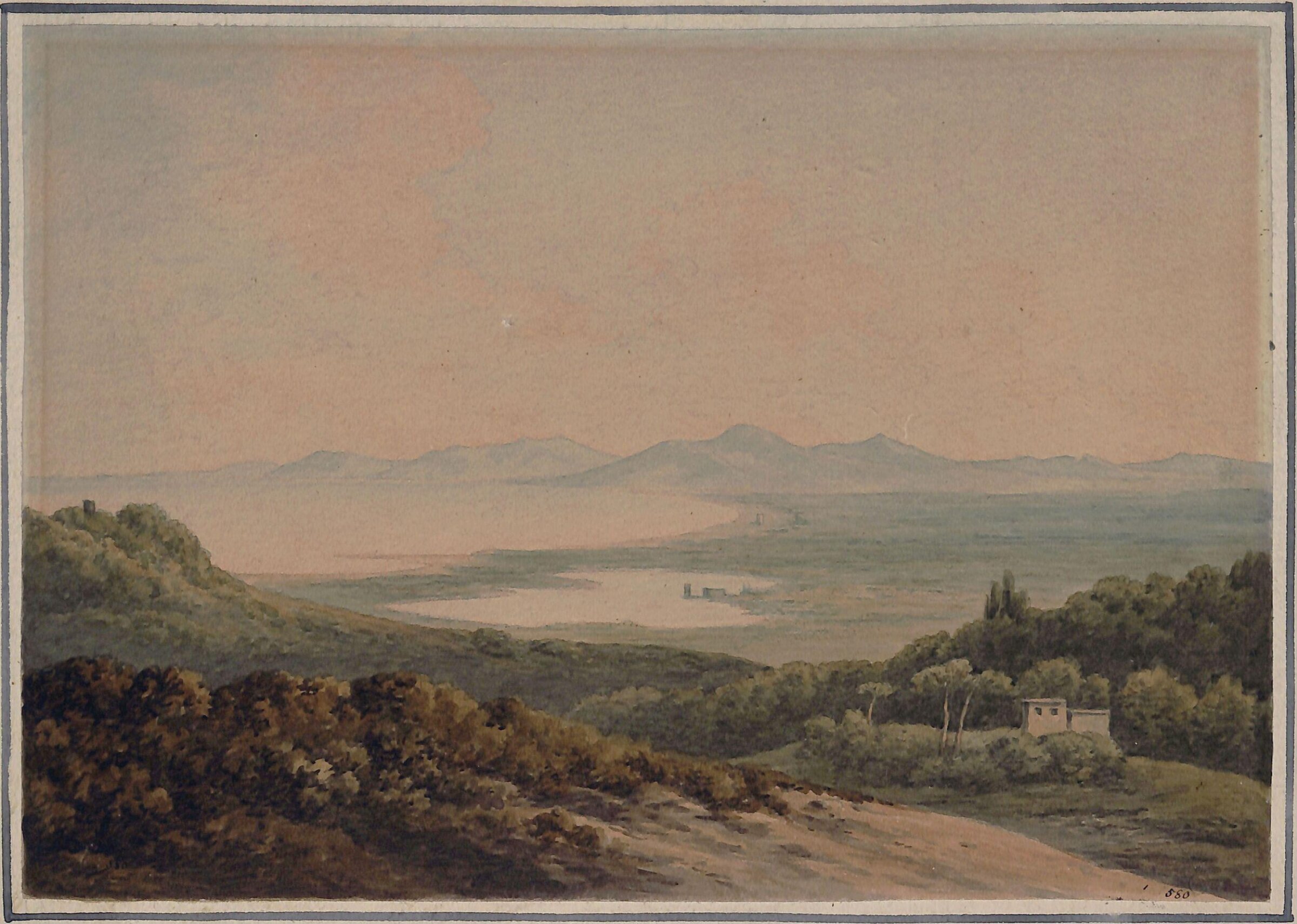 The Campagna, with the Lucrine Lake, from Cumae, John 'Warwick' Smith, 1793