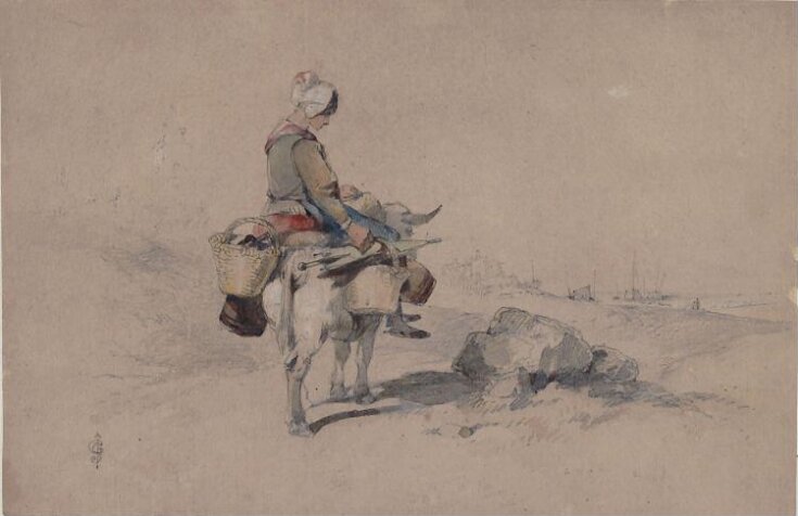 Peasant woman riding an ox  top image