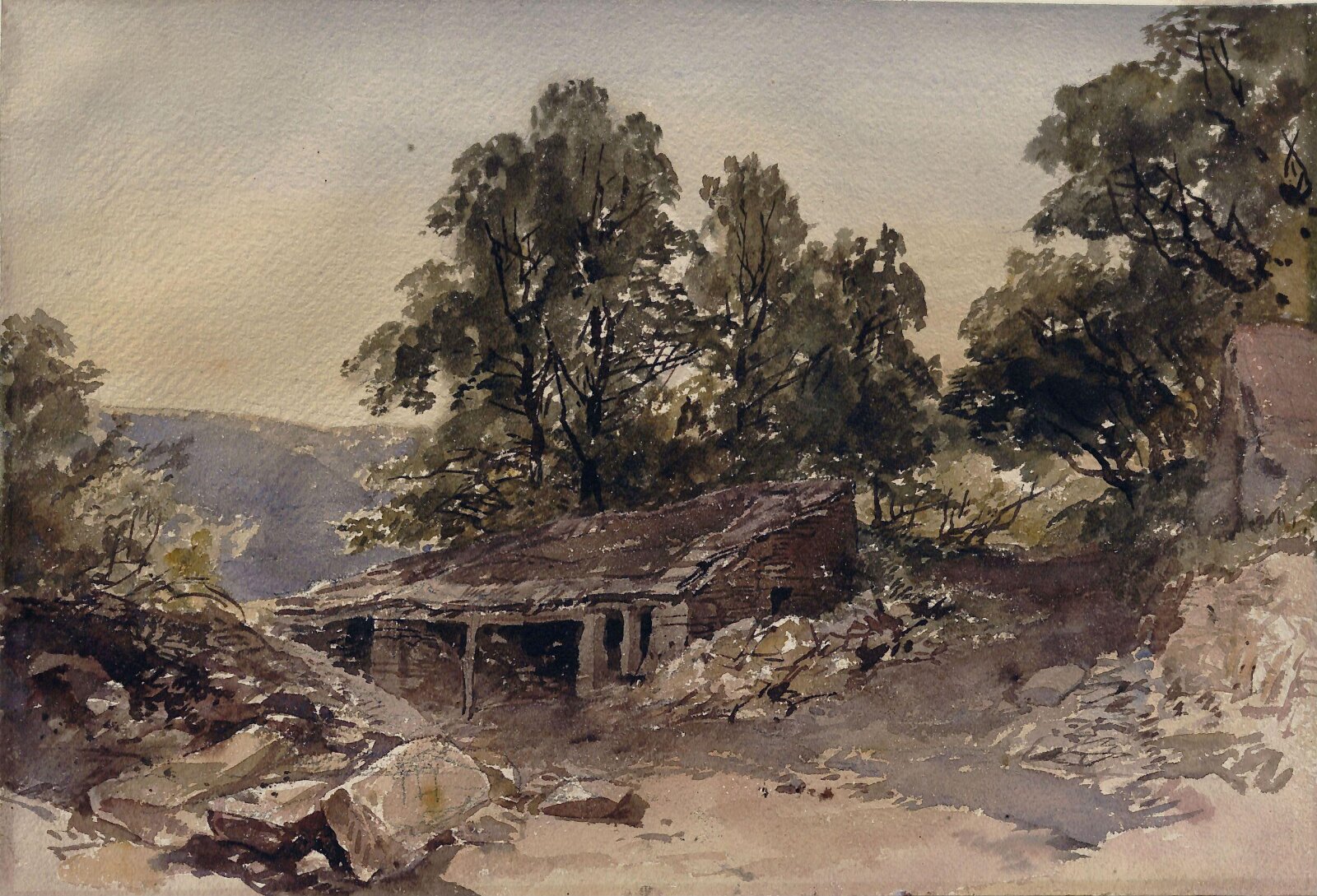 Outbuildings near Hanham, John Syer, ca. 1835-85
