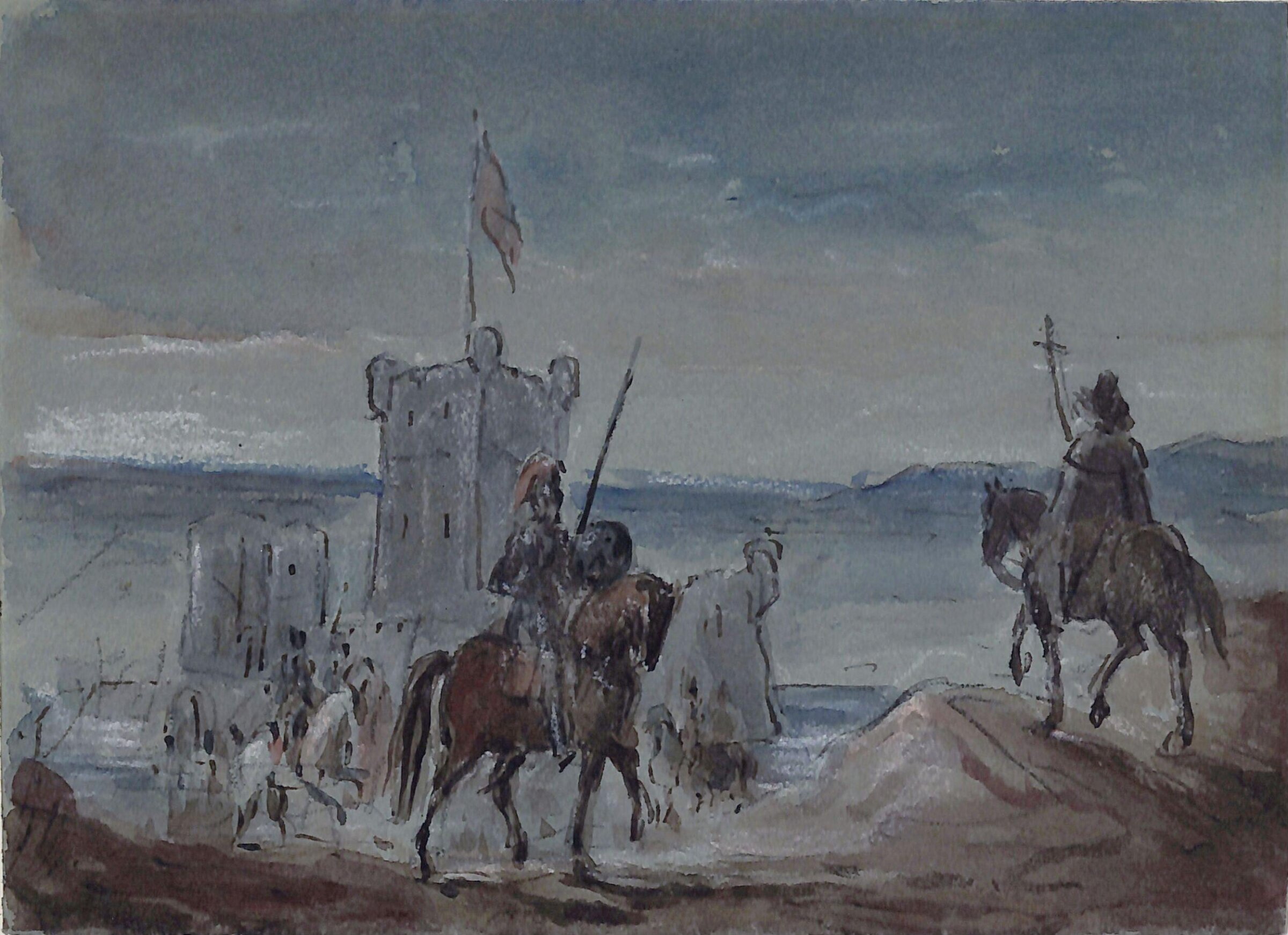 Marmion quitting Norham Castle, James Stuart, ca. 1808