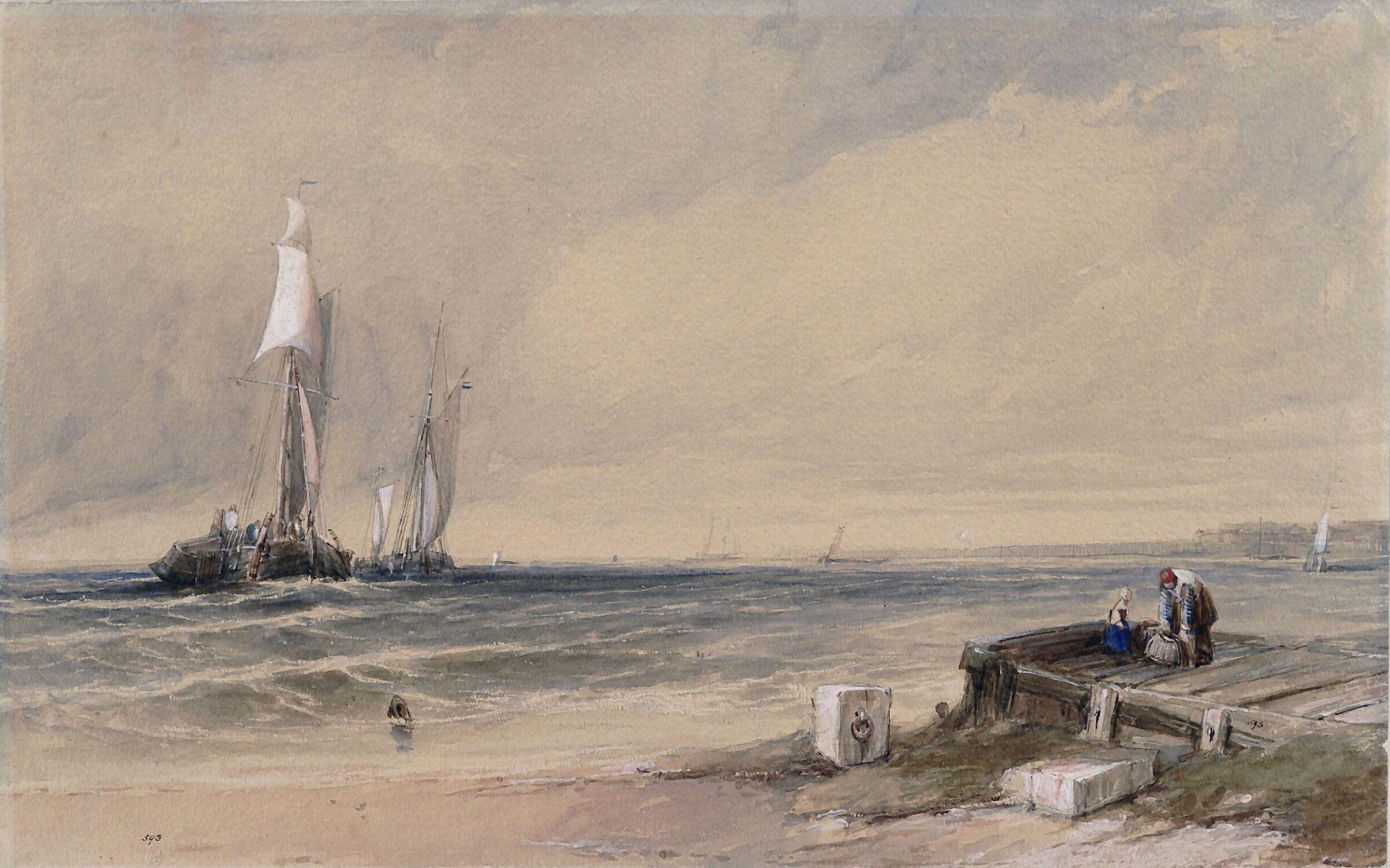 Coast Scene, Alfred Gomersal Vickers, ca. 1830-37