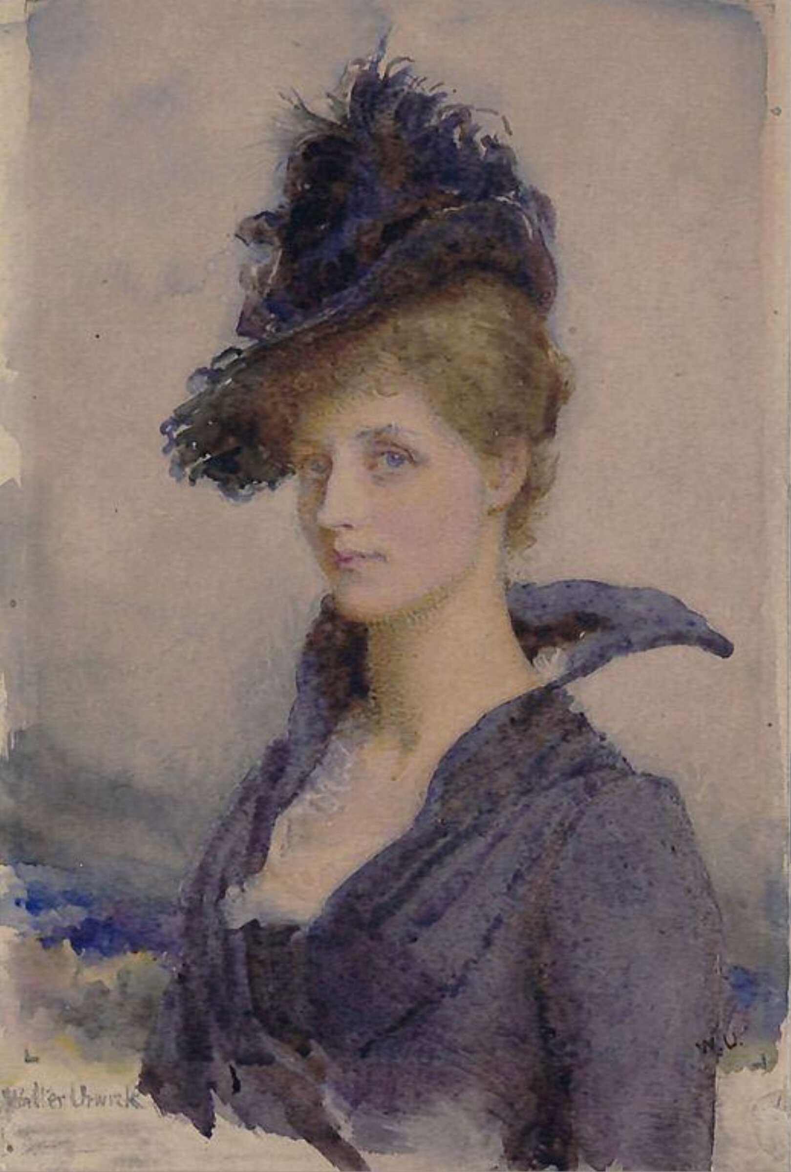 Study from a model for the full length painting of Lady Middleton, wife of Digby, 9th Lord Middleton, Walter Chamberlain Urwick, ca. 1890-1902