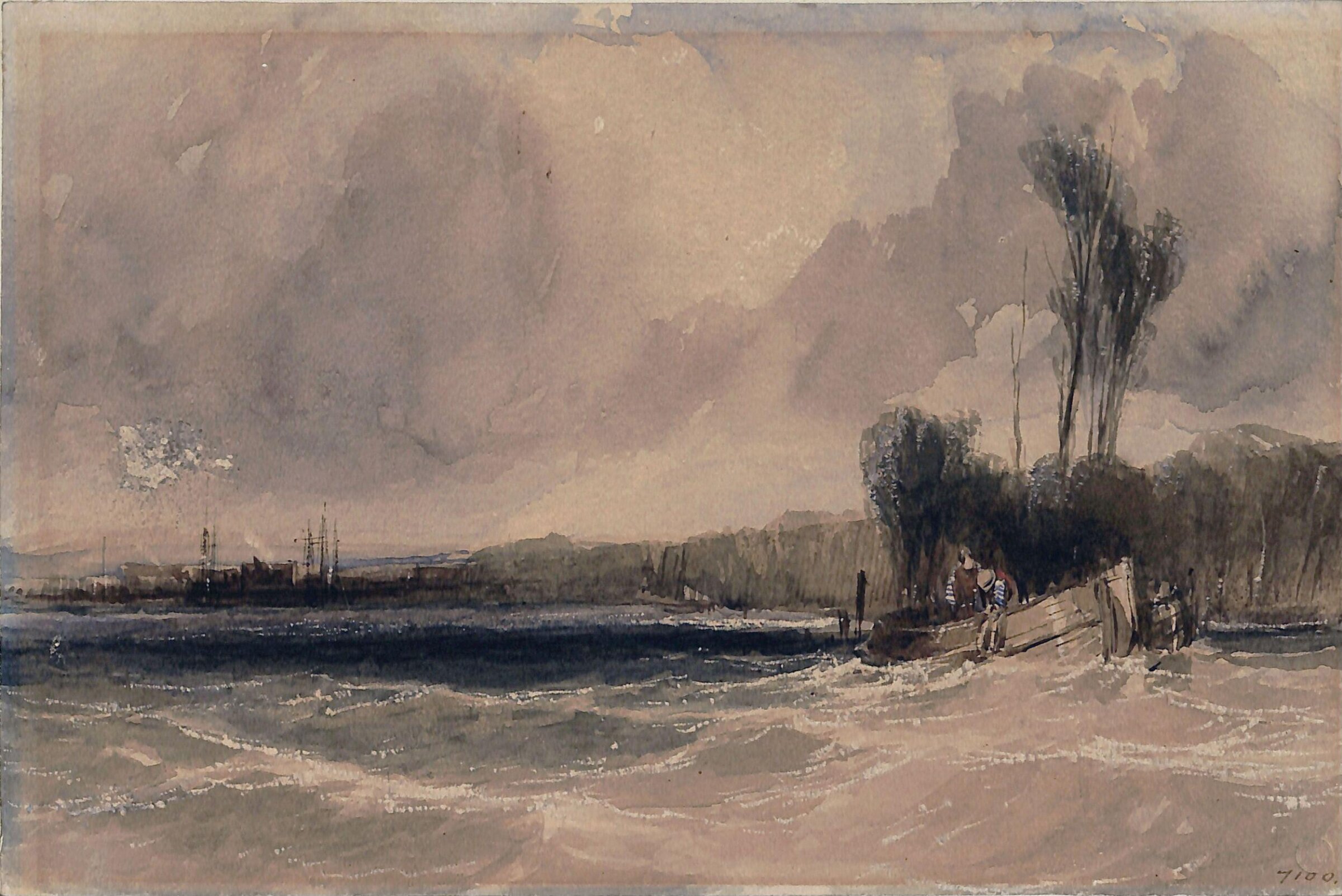 River Scene, Alfred Gomersal Vickers, ca. 1830-7