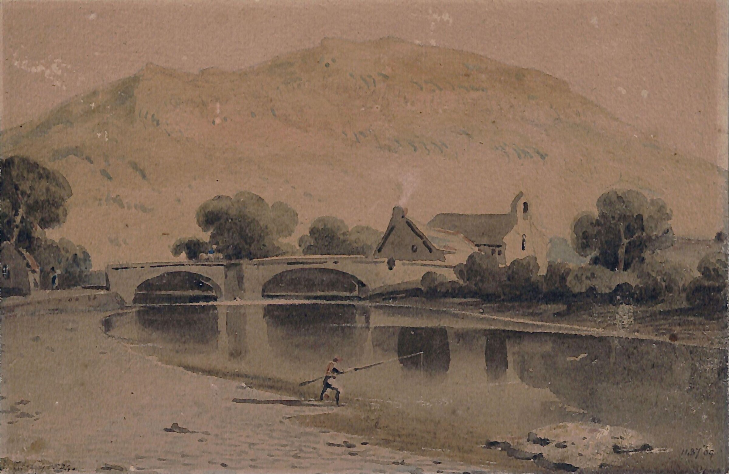 Bridge and Stream, Varley, 1804