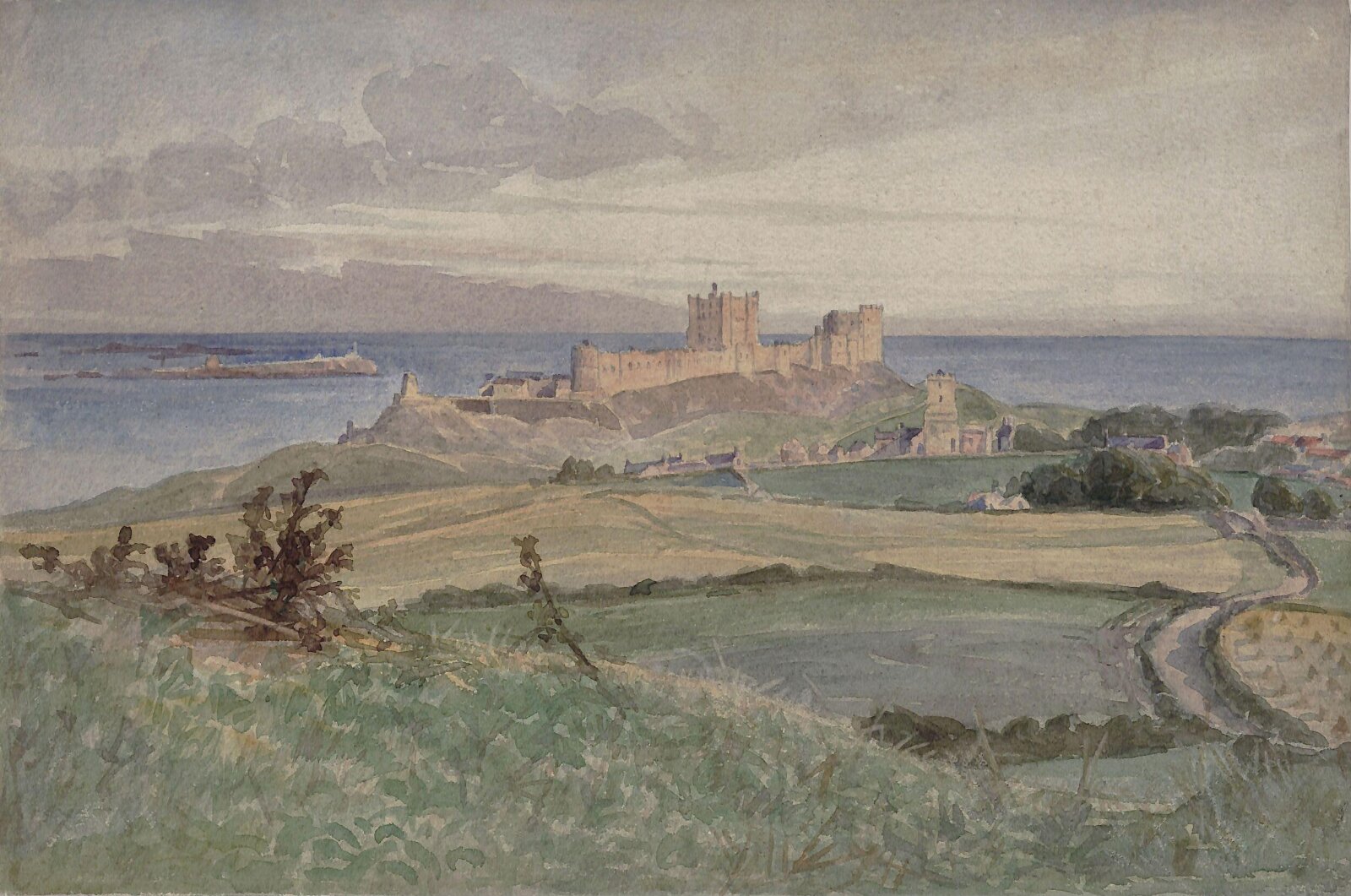Bamburgh Castle, John William Waterhouse, 1849-1917