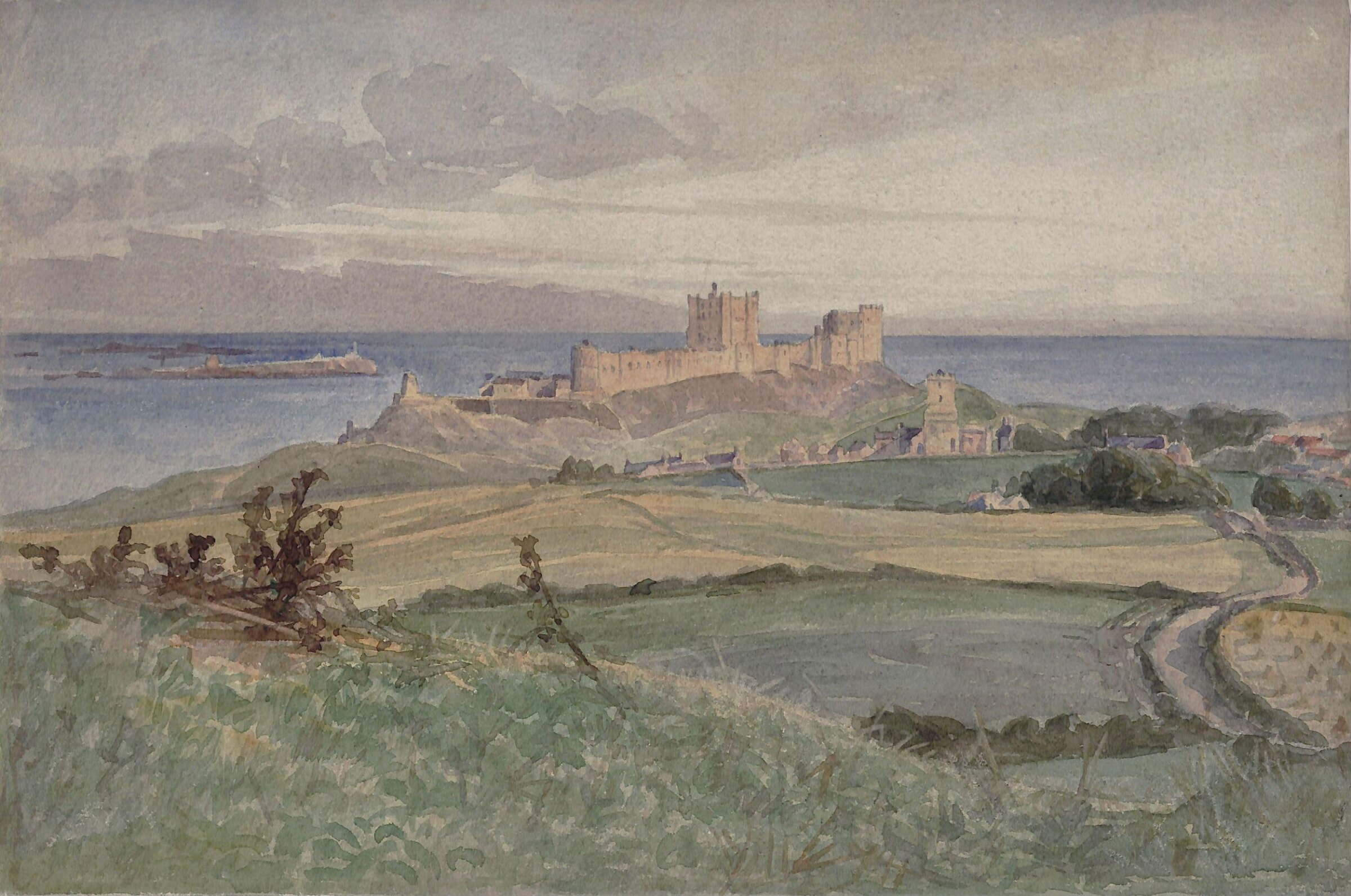 Bamburgh Castle, John William Waterhouse, 1849-1917