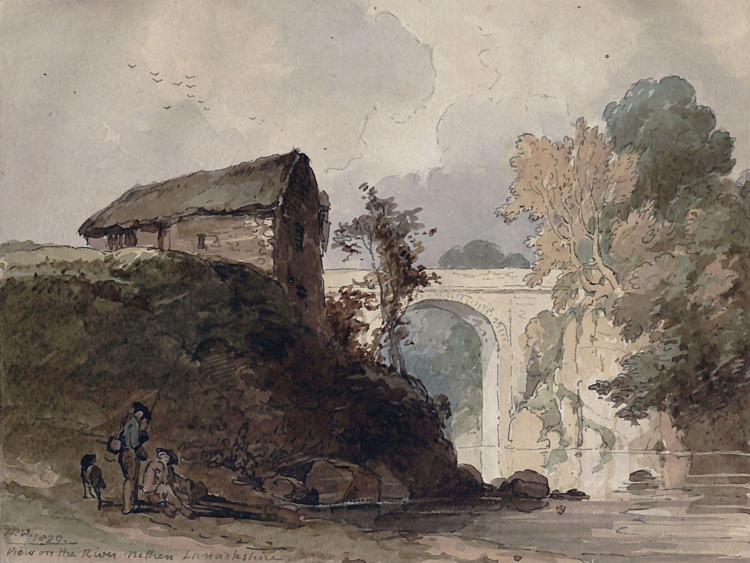 View on the River Nethan, Lanarkshire, Thomas Peploe Wood, 1839