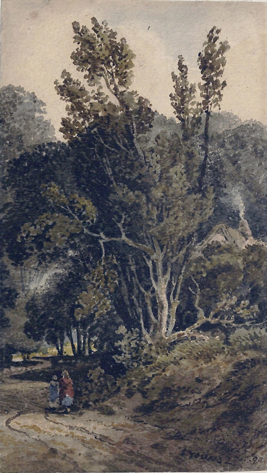 A road through a wood, with figures, J.T. Young, ca. 1811 - ca. 1822