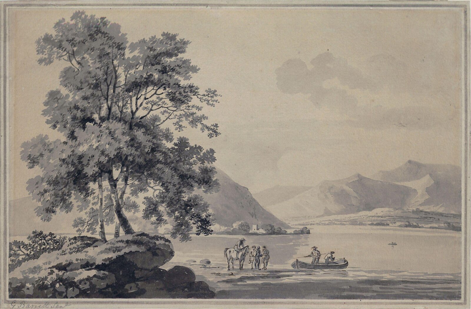 A Lake Scene, George RA Senior Barret, 18th century