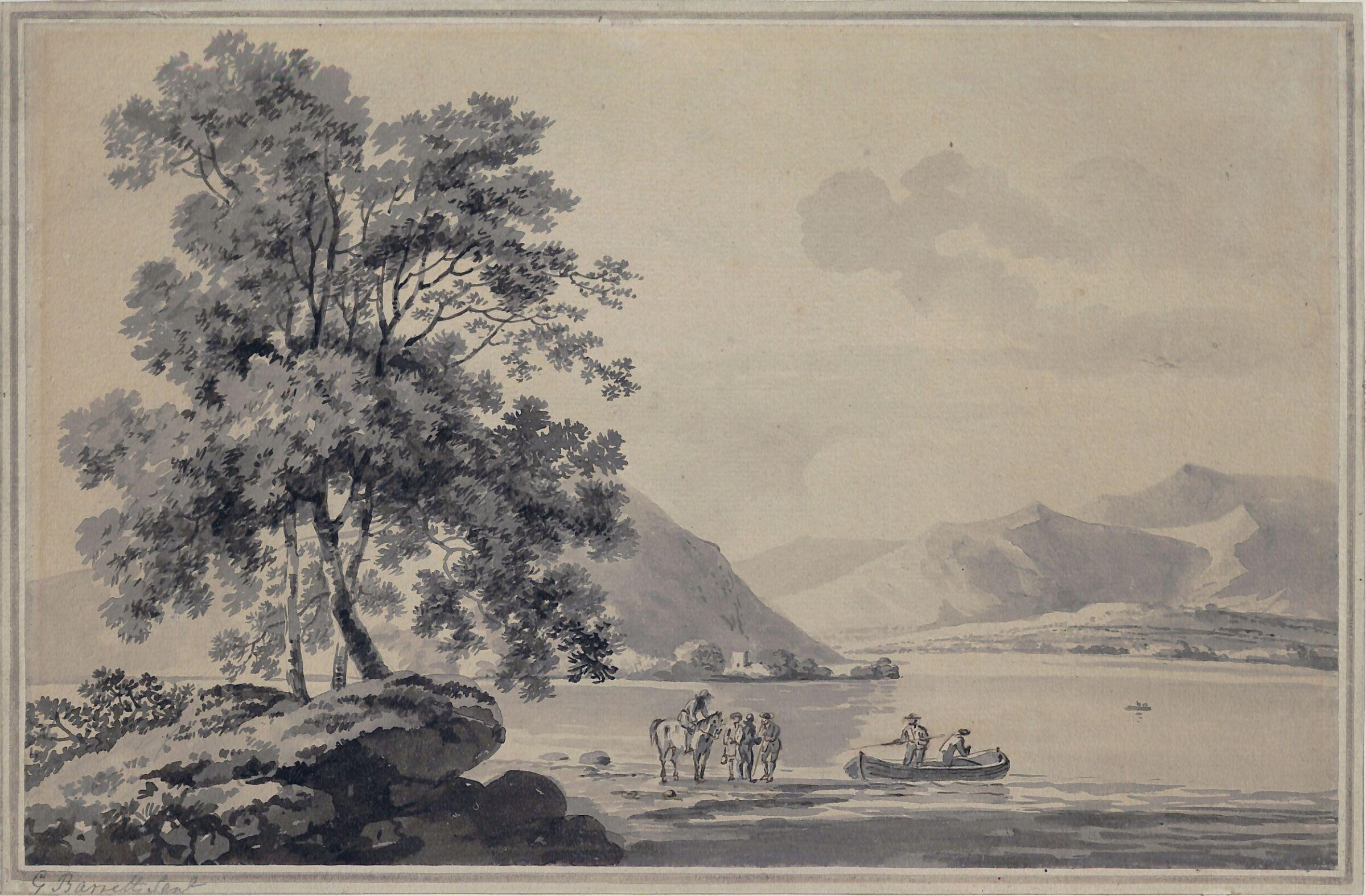 A Lake Scene, George RA Senior Barret, 18th century