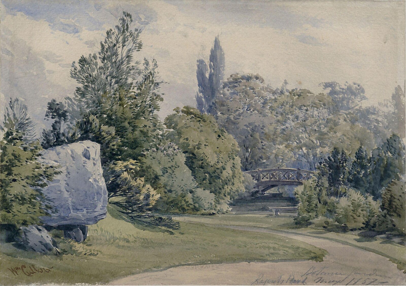 View in the Botanic Gardens, Regent's Park, William Callow, 1857