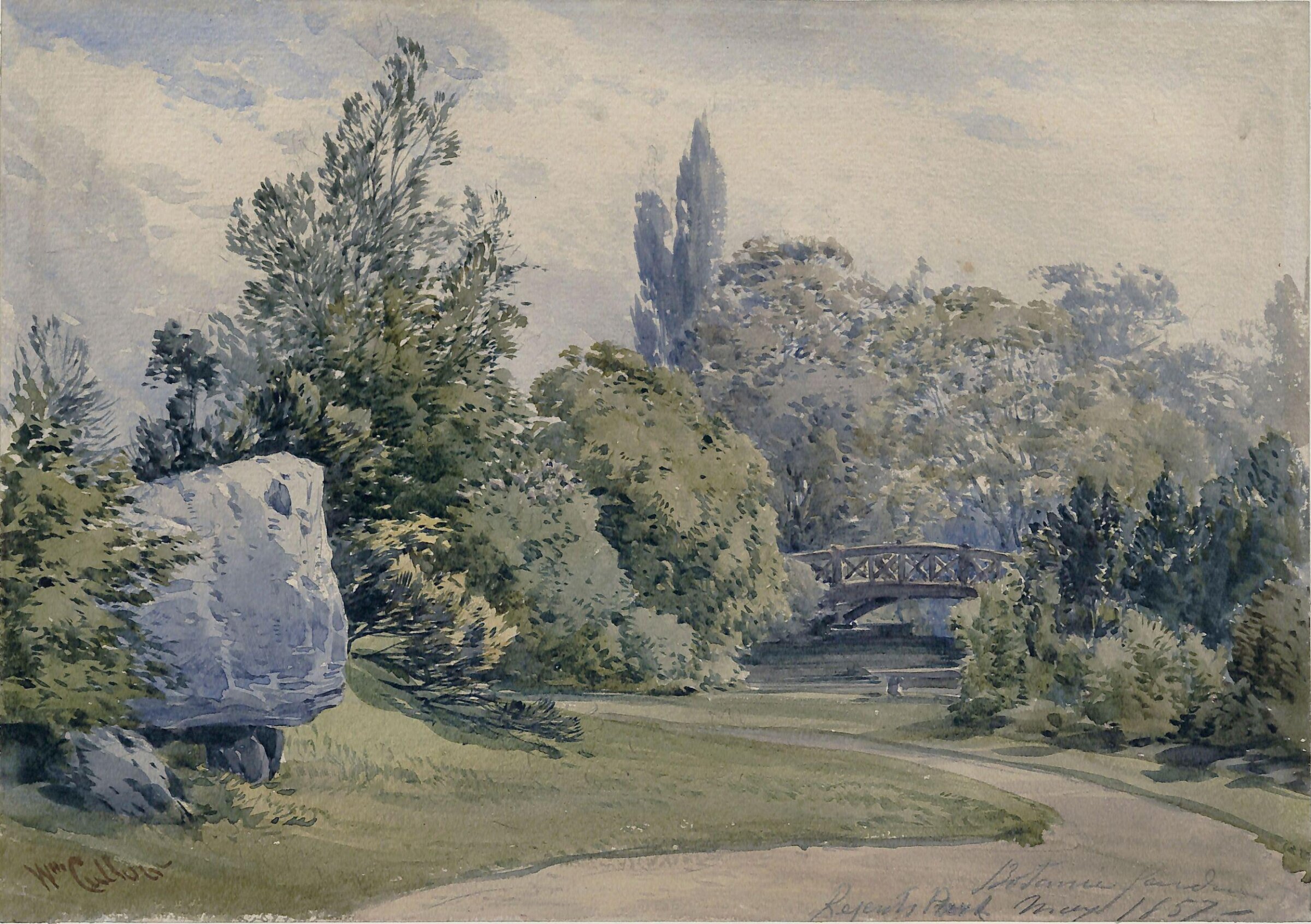 View in the Botanic Gardens, Regent's Park, William Callow, 1857