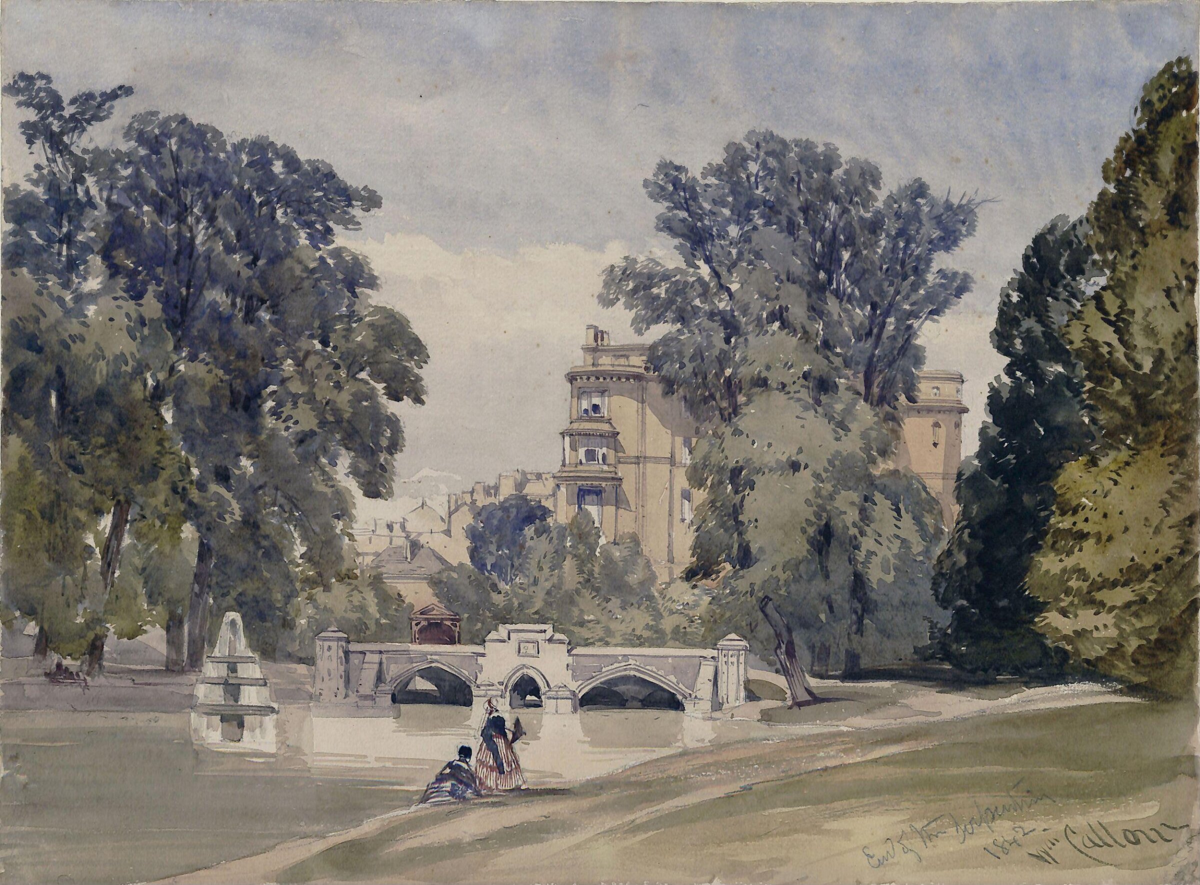 West end of the Serpentine, Kensington Gardens, William Callow, 1843