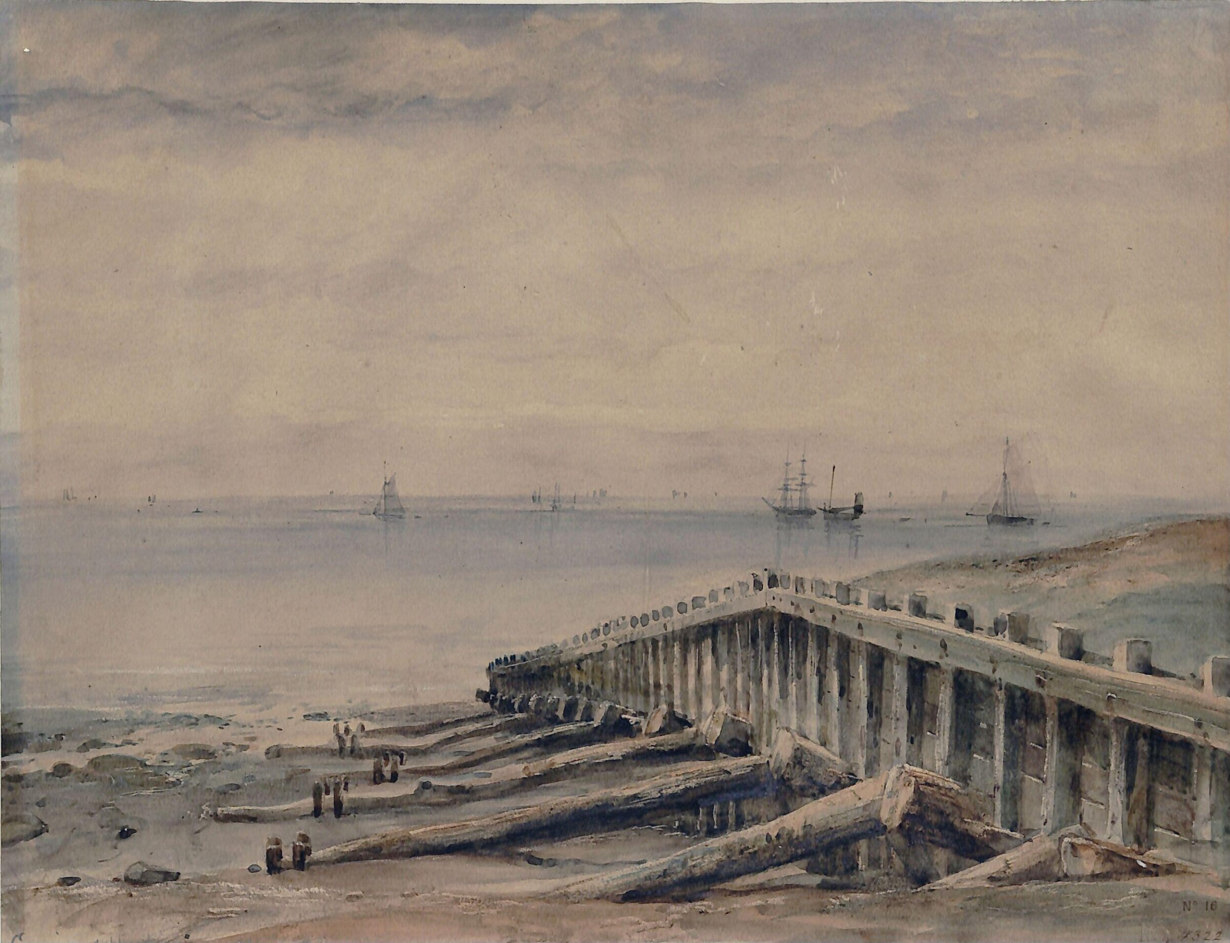 Sea Groyn at Hastings, Edward William Cooke, ca. mid 19th century