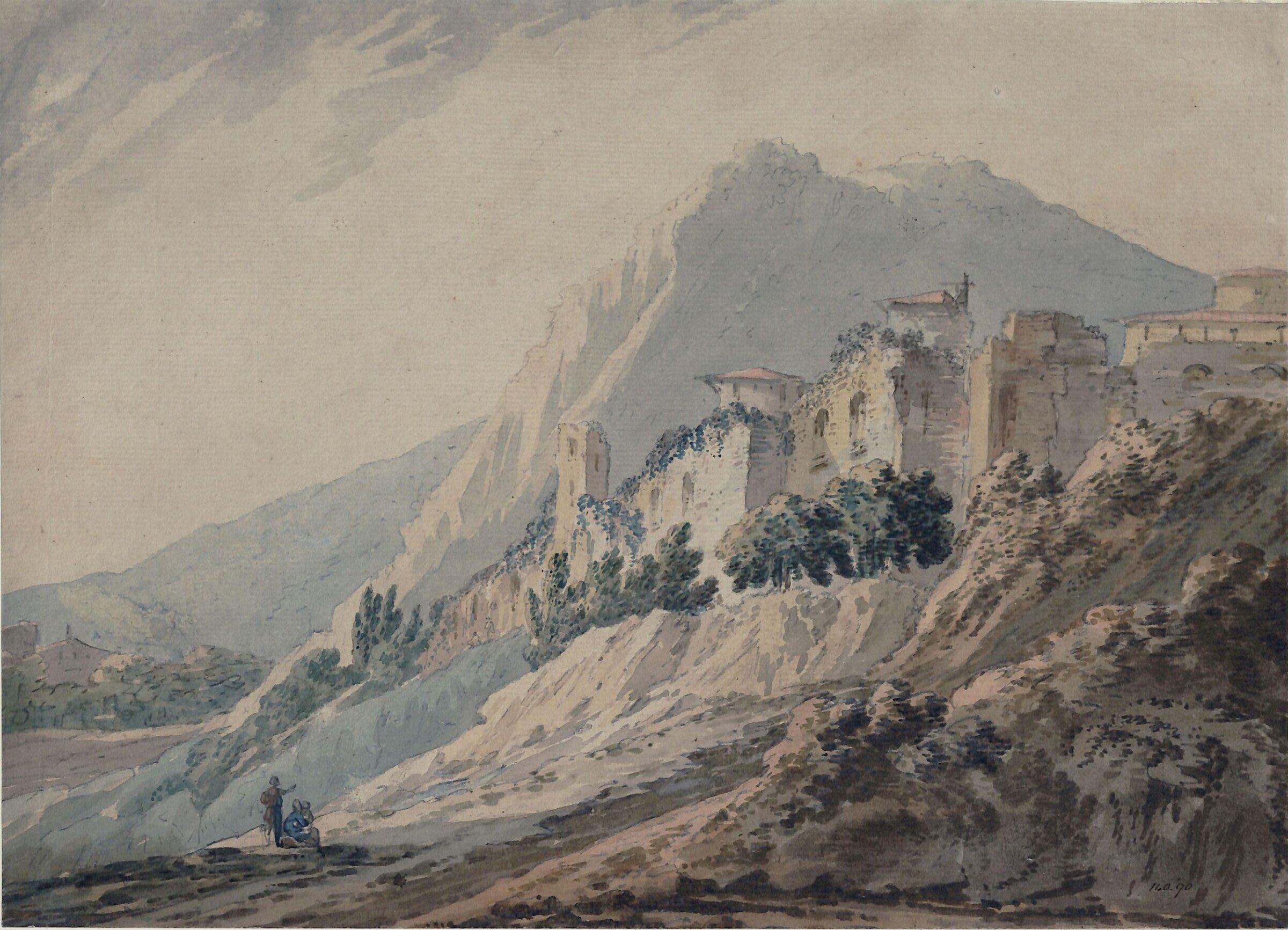 Mountainous landscape with ruined building, Richard Cooper II, ca. 1760-1810