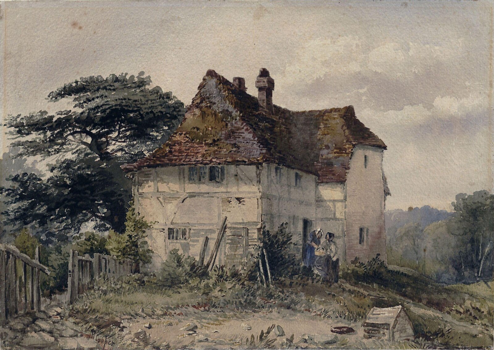 Landscape with cottage, Robert Cooper, ca. 1860