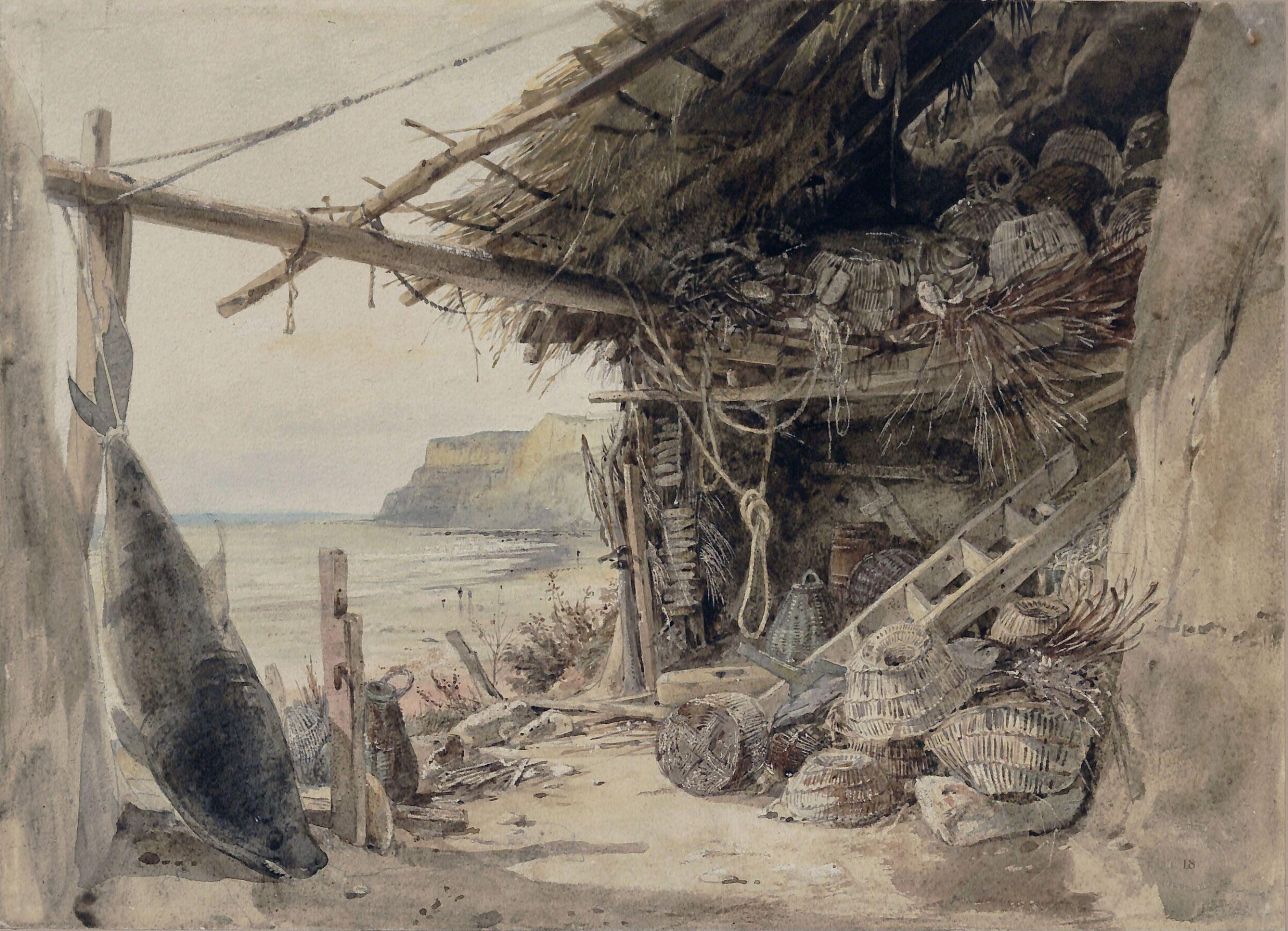 Study for 'Mending the Bait Nets', Edward William Cooke, ca. 1830s