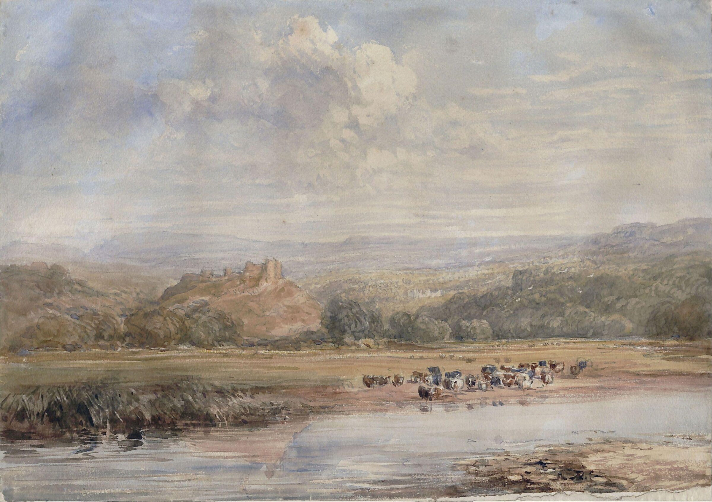 Dryslyn Castle, in the Vale of Towy, South Wales, David Cox the elder, ca. 1800-59