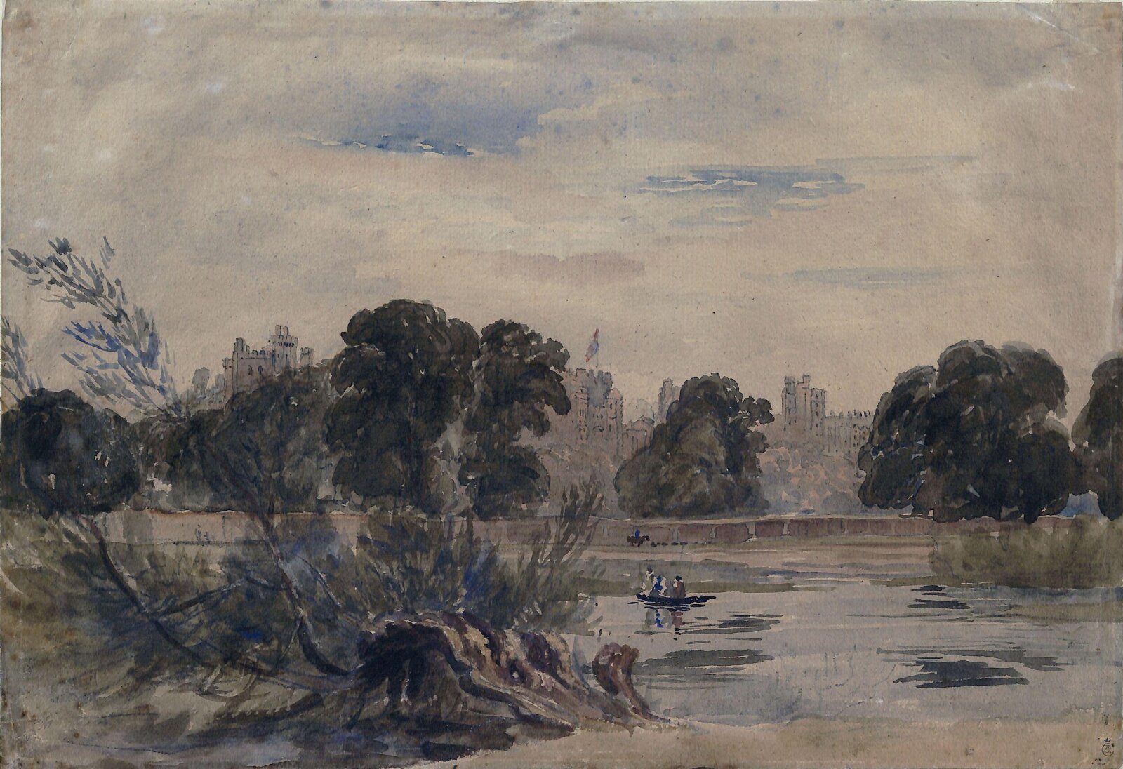 The River Thames and Windsor Castle, David Cox the elder, ca. early 19th century